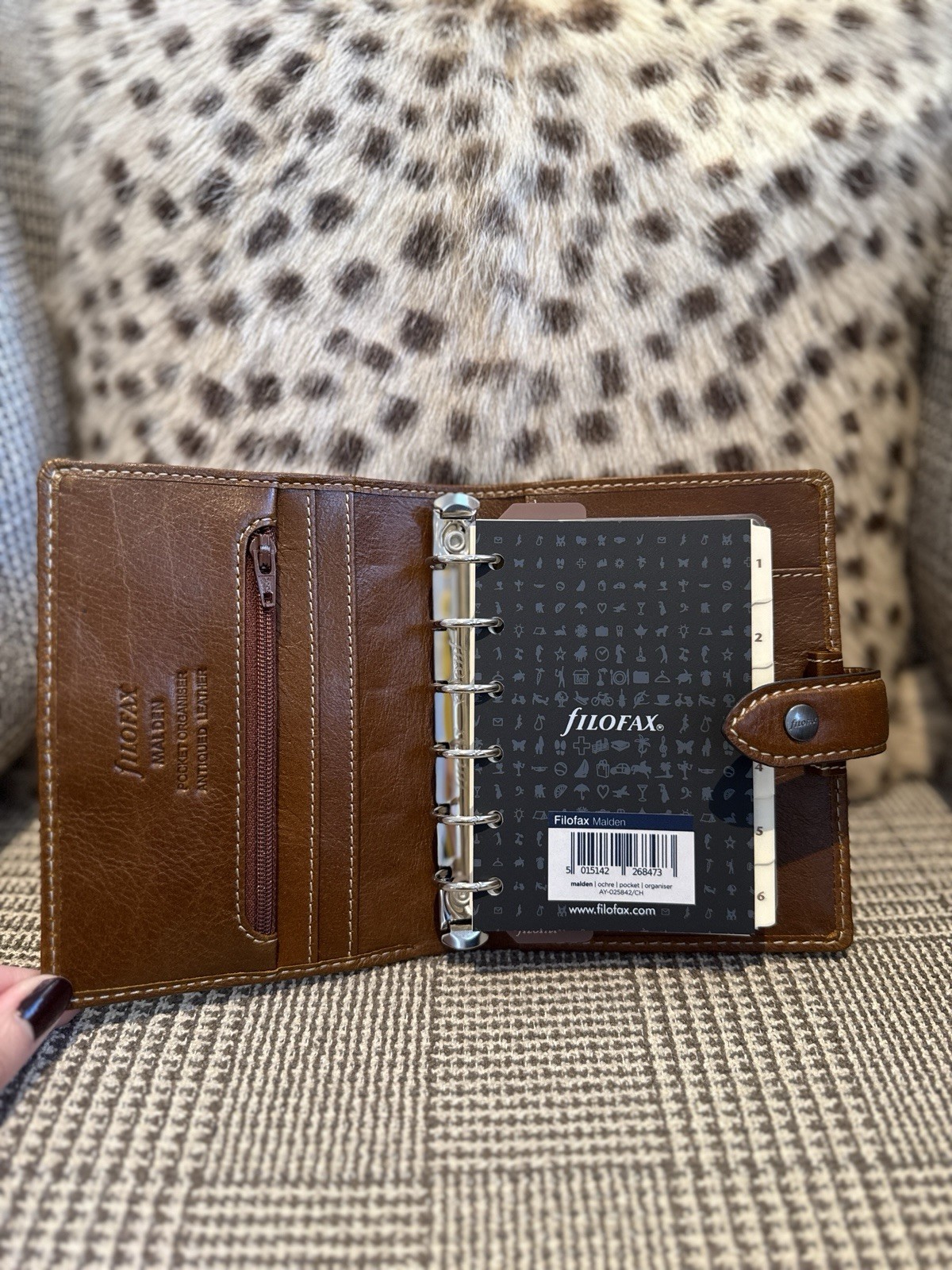 Filofax A7 Pocket Malden Diary Planner Leather Notebook Organiser Brown New