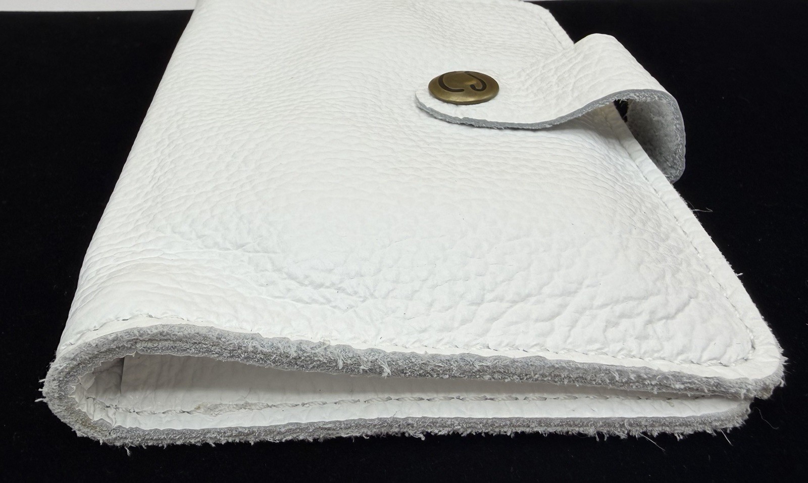 Chic Sparrow Pocket Field Notes TN White Pebbled Leather USA Planner Cover W/box