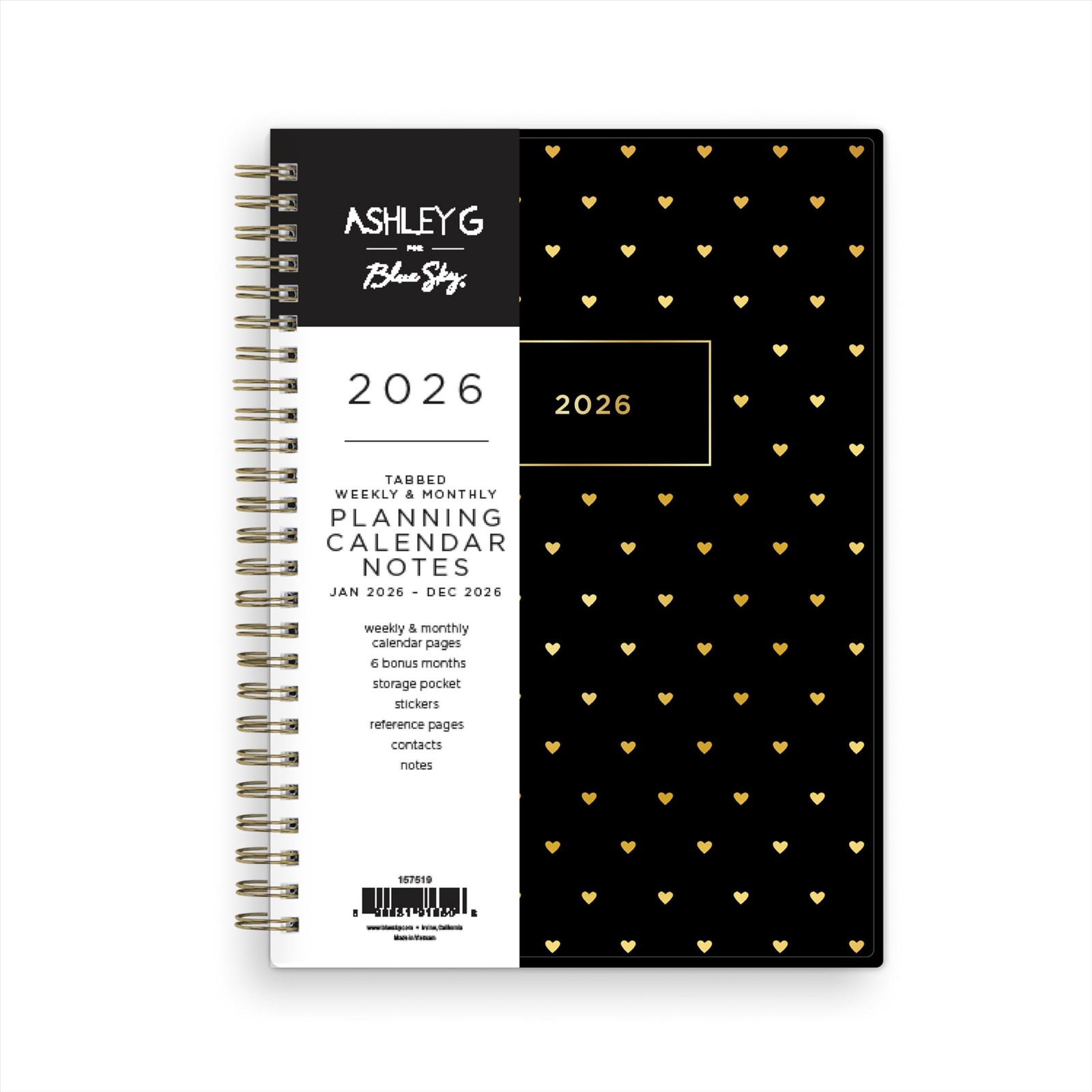 Ashley G 2026 Weekly and Monthly Planner Calendar, January 2026 – December 20…