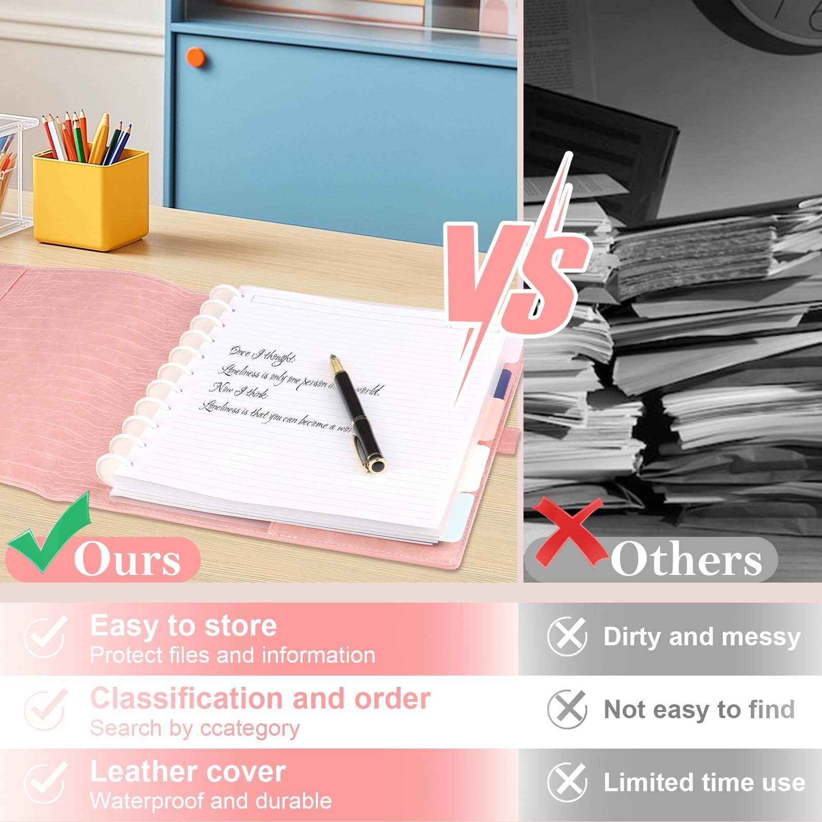 PU Leather Discbound Cover Set 8.5X11 Inch Discbound Cover Letter Size with 5…