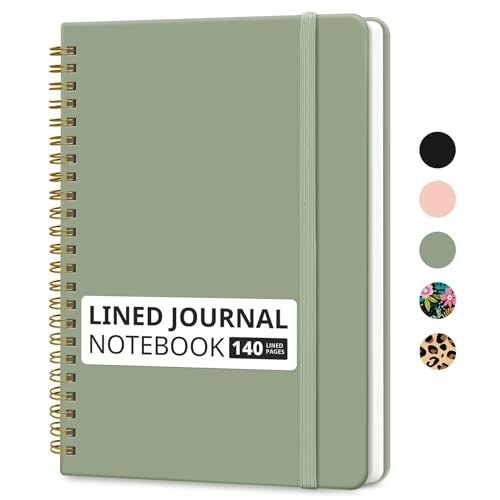 Lined Spiral Journal Notebook for Women & Men140 Pages College Ruled Hardcover
