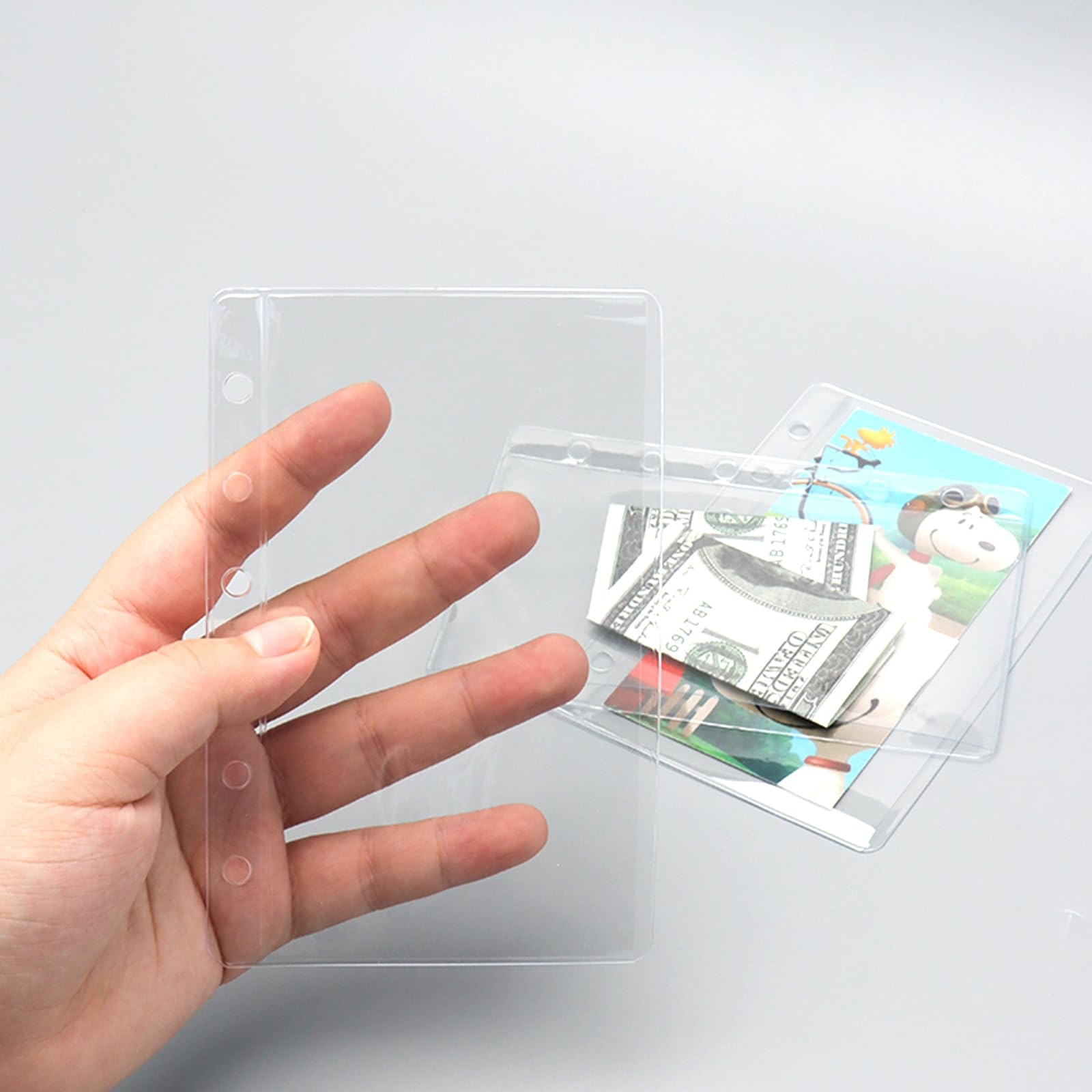 24 A7 Binder Pockets Clear Zipless Cash Envelopes Budget Binder Pocket Insert…