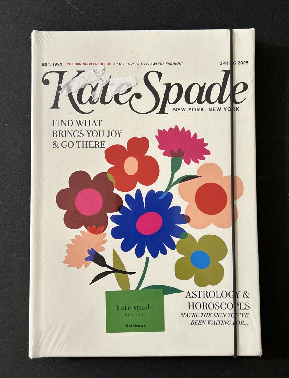 Kate Spade New York Magazine Take Note XL Notebook 168 Pages Bookmark Pocket New