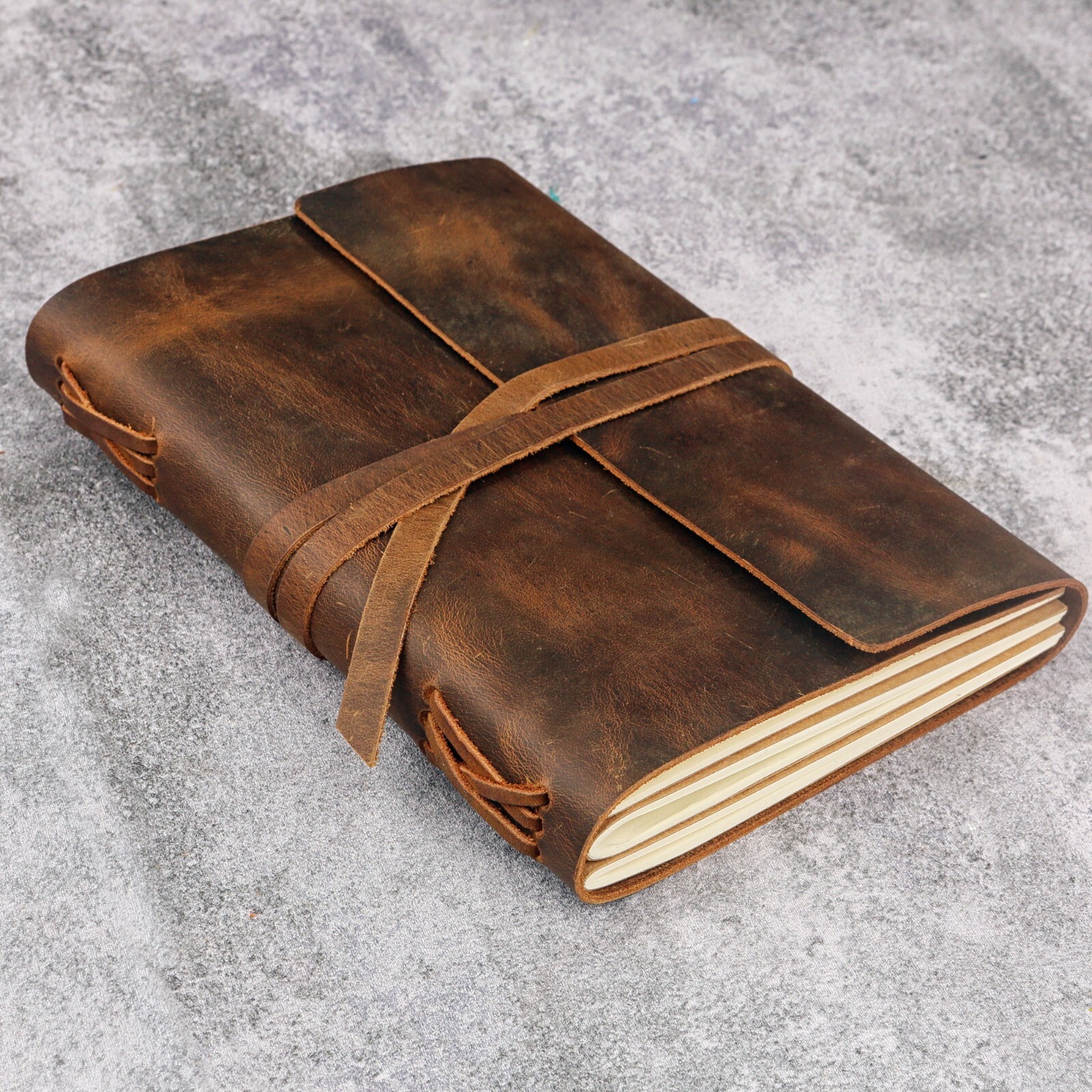 Personalized Leather Travel Journal Notebook For Writing A5 Size 300 pages