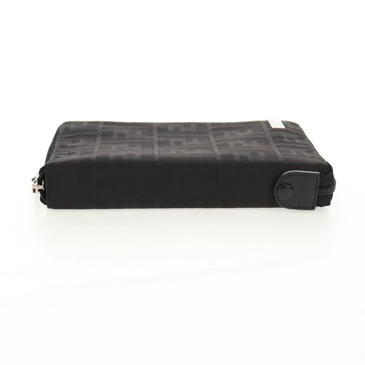 FENDI Zucca Canvas Planner Black Silver Auth 153661V