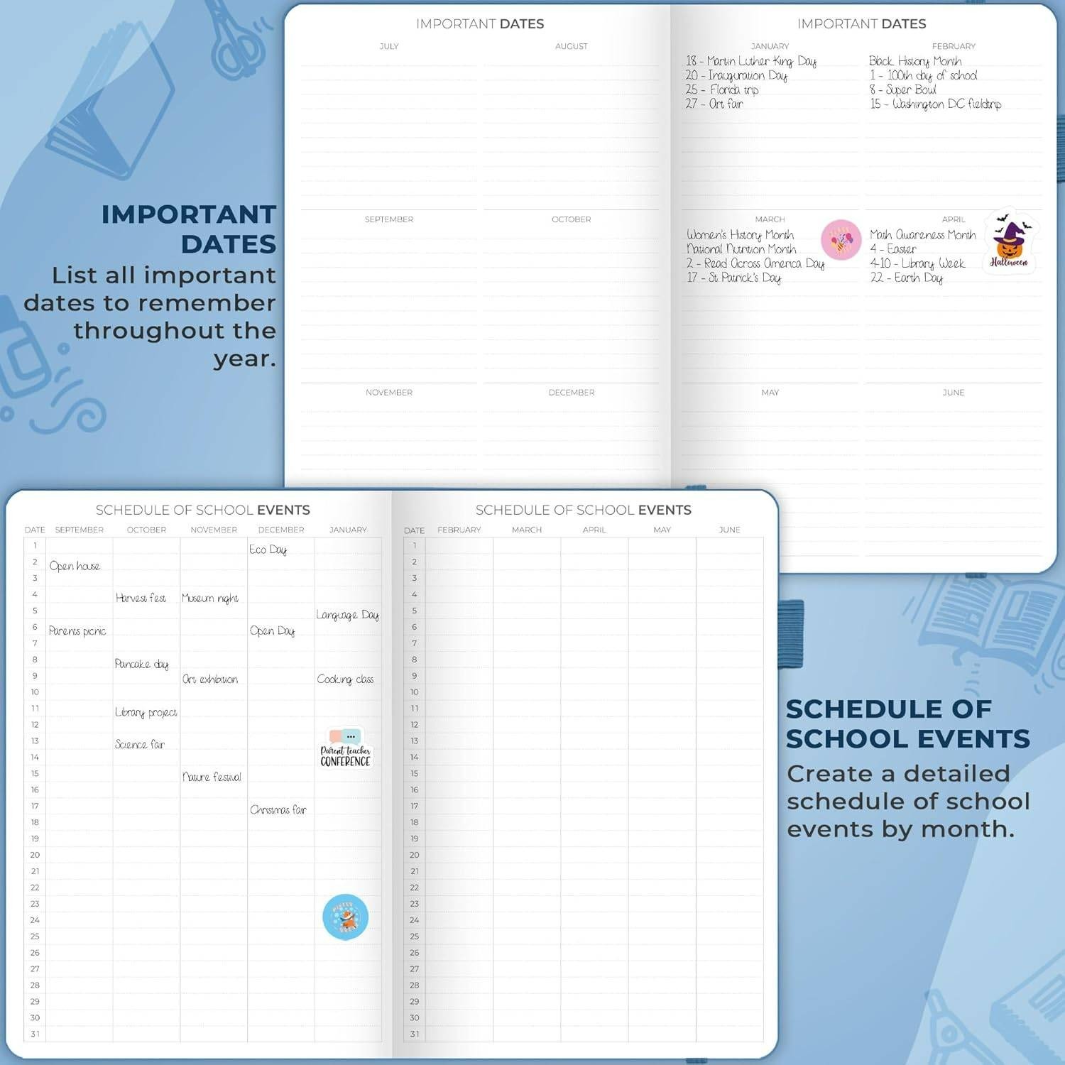 Clever Fox Teacher Planner School Year Planner in Mystic Blue
