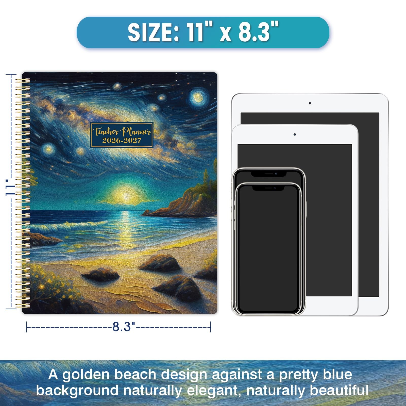Teacher Planner 2026-2027 – Lesson 2026-2027, 9″ x 11″, black