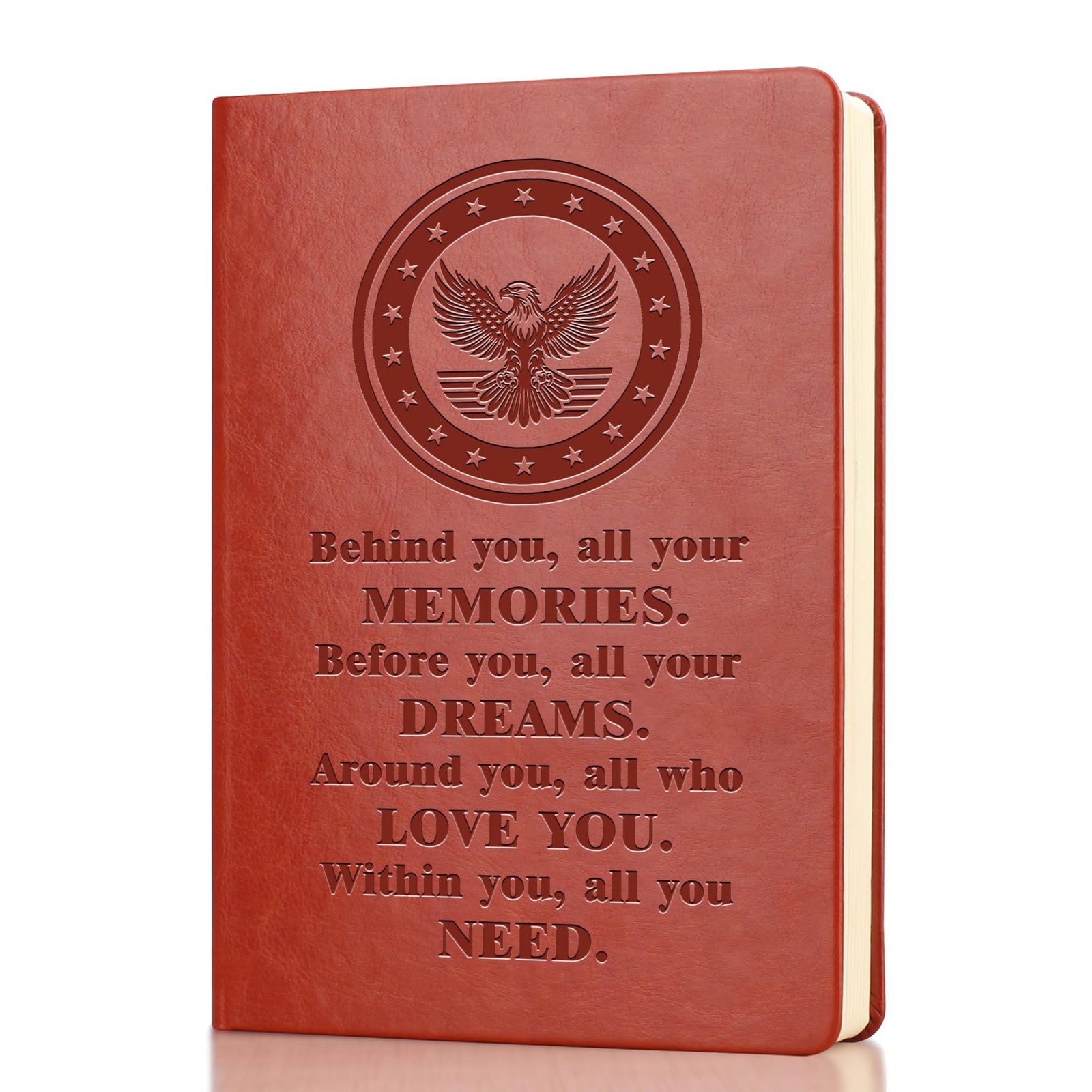 WHLBHG Army PU Leather Notebook Military Deployment Gifts Journal Behind-Army
