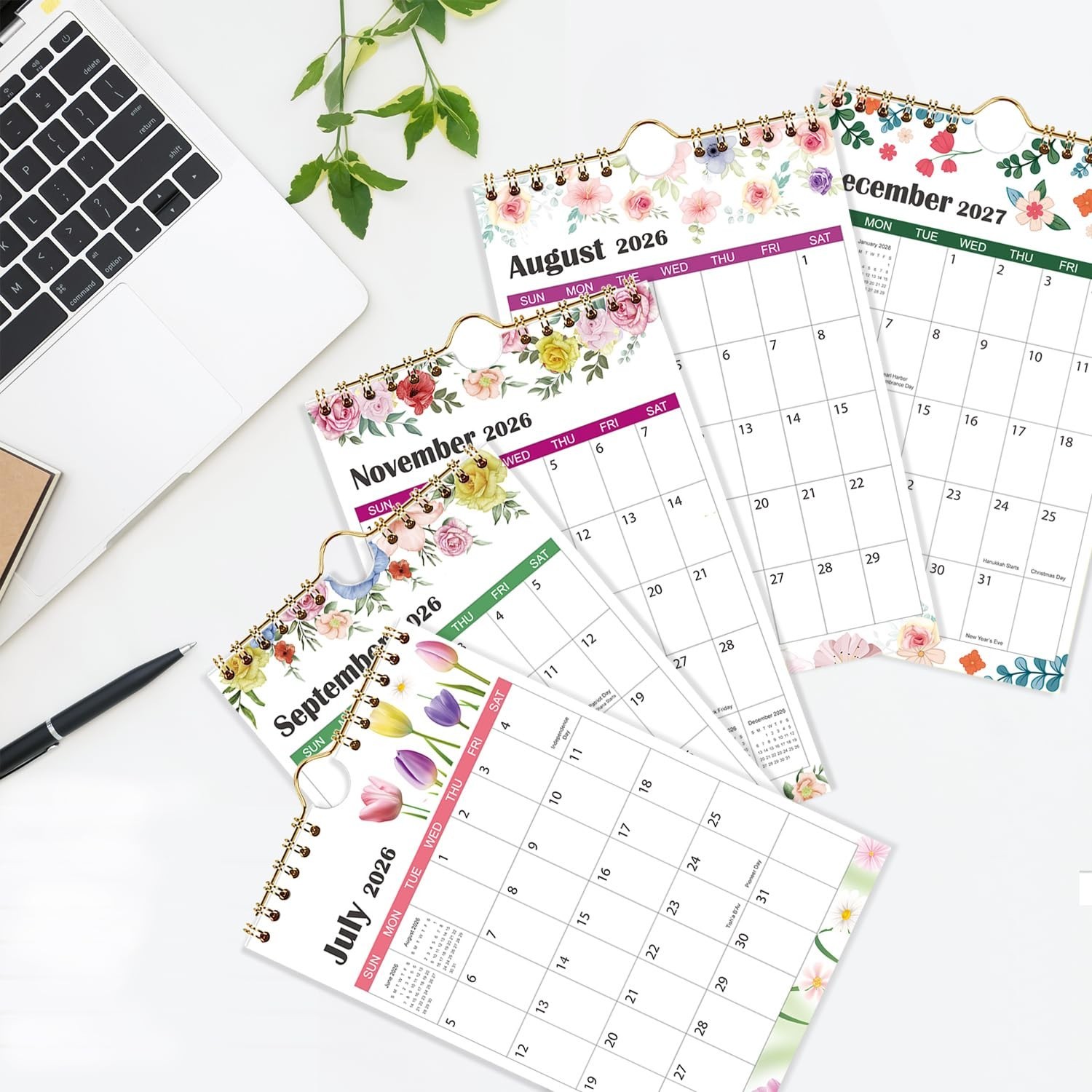 Mini Calendar 2026-2027, 18 Month Small Wall Calendar from July 2026 to Decem…