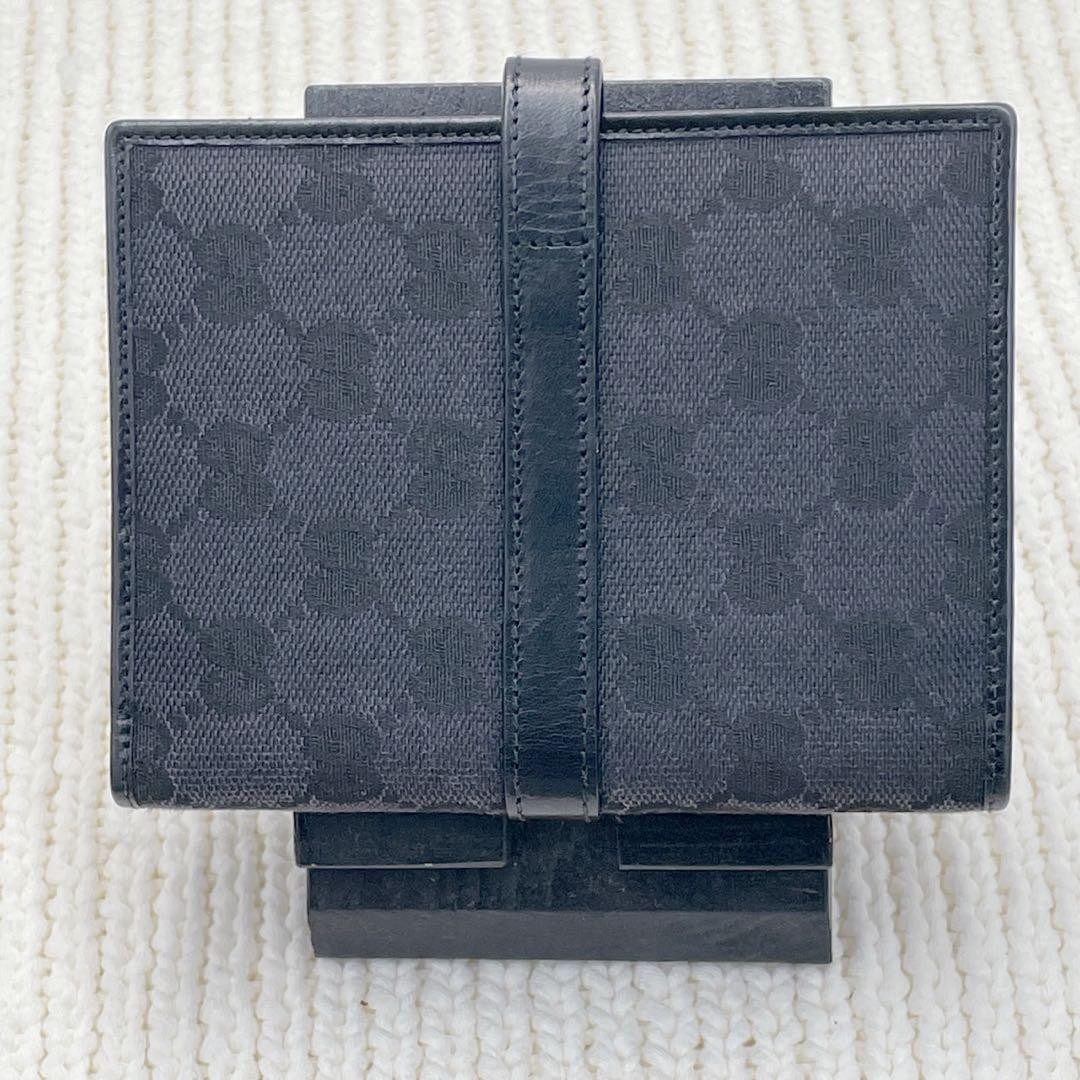 GUCCI Jackie Agenda Planner Notebook Cover GG Canvas Black Silver 6 Ring Japan
