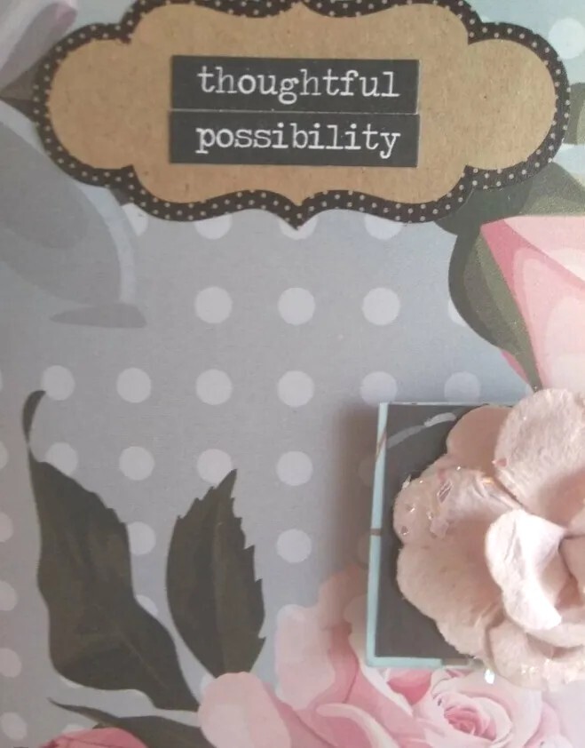 SALE! Handcrafted 10″ Journal Scrapbook Paper Writing Notebook Pink Green Roses