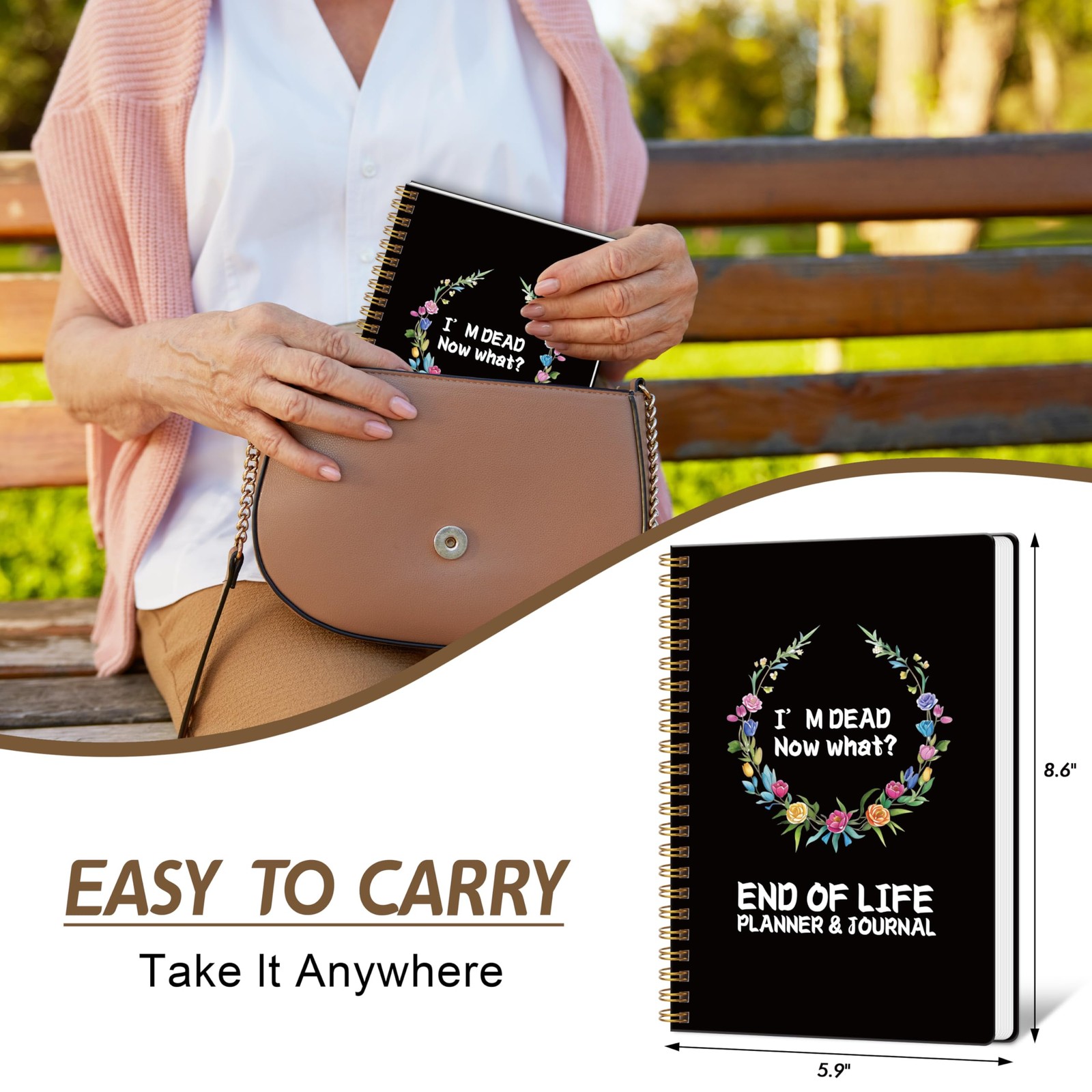 End of Life Planner, Now That I’M Dead, 5.875 x 8.625 inches, Black-PVC Cover