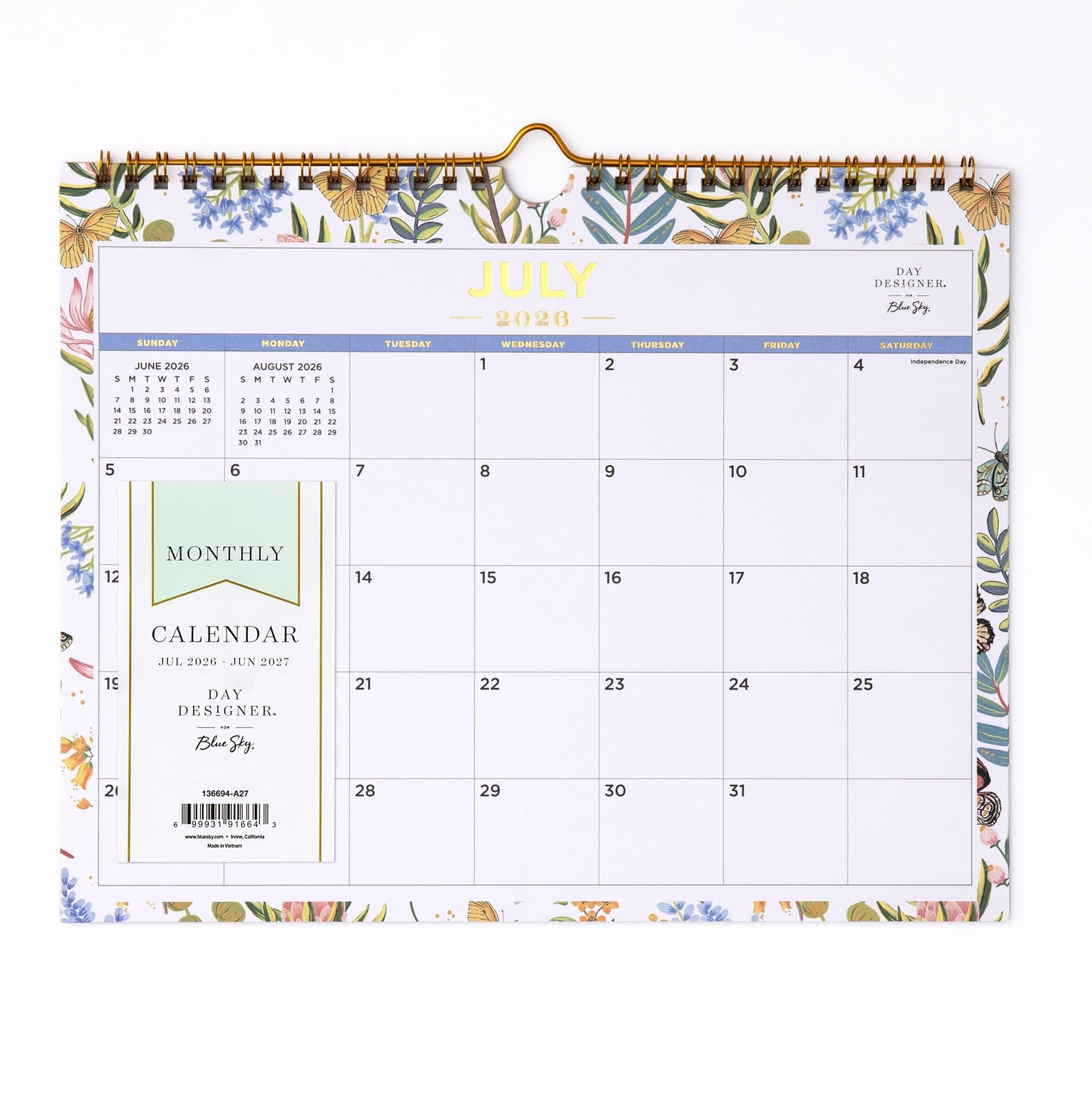 Blue Sky Day Designer 2026-2027 Monthly 11″ x 8.75″, Flutter- 2026/2027