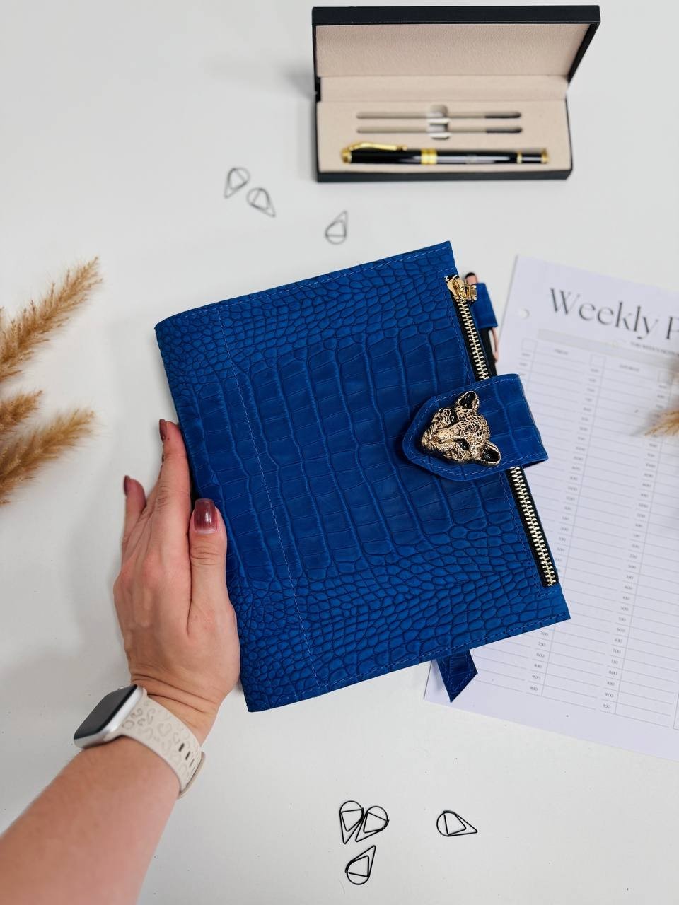 Command Your Day with Unapologetic Elegance Leather Notebook With Leopard