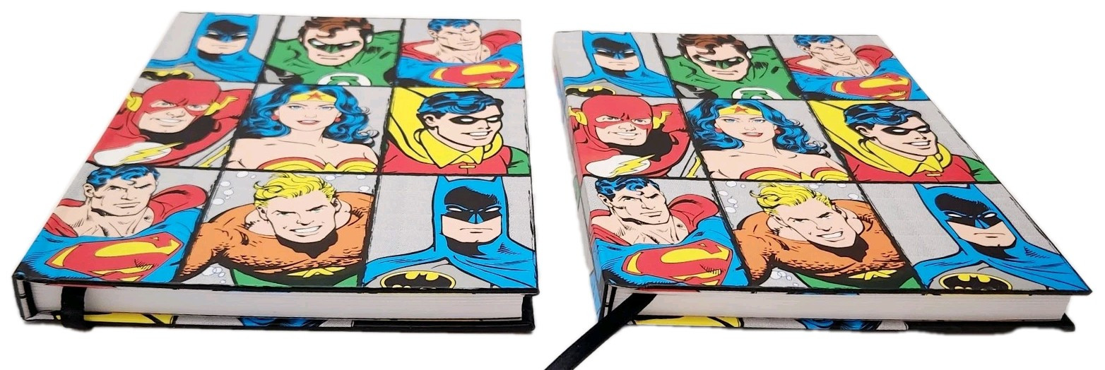 Silver Buffalo DC6150 DC Comics Characters Grid Hard Cover Journal, Lot Of 2 New