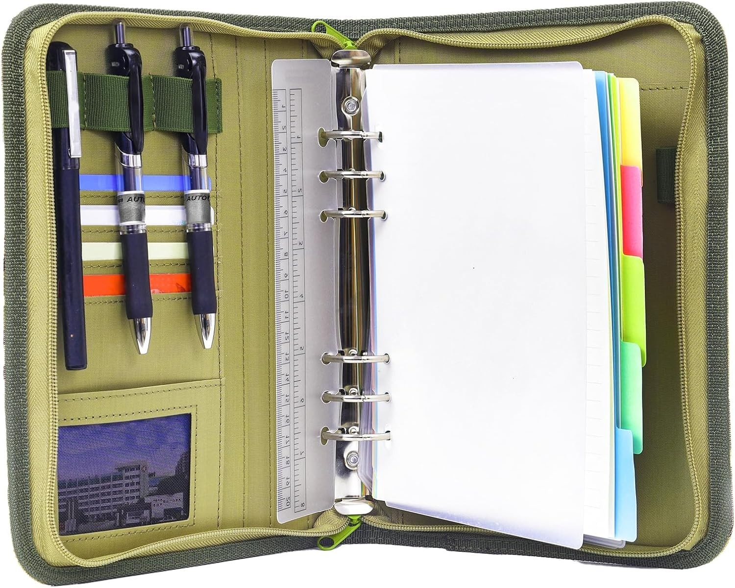 Army Military Padfolio Ring Binder with Zippered Portfolio Organizer and Tactica