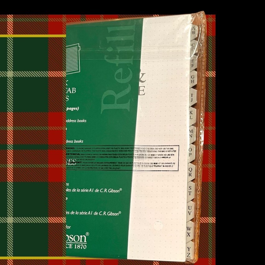 C.R. Gibson Address Book Refill Pages with Tab Index Dividers A1 (Z211) 3 Ring