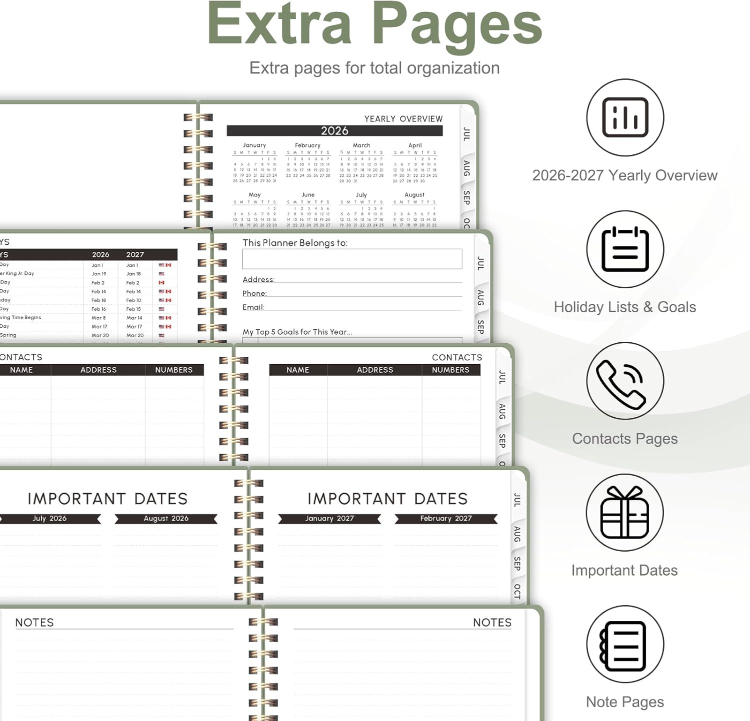 Planner 2026-2027, Weekly and Monthly Calendar Planner, JUL 2026 – JUN 2027 | A5