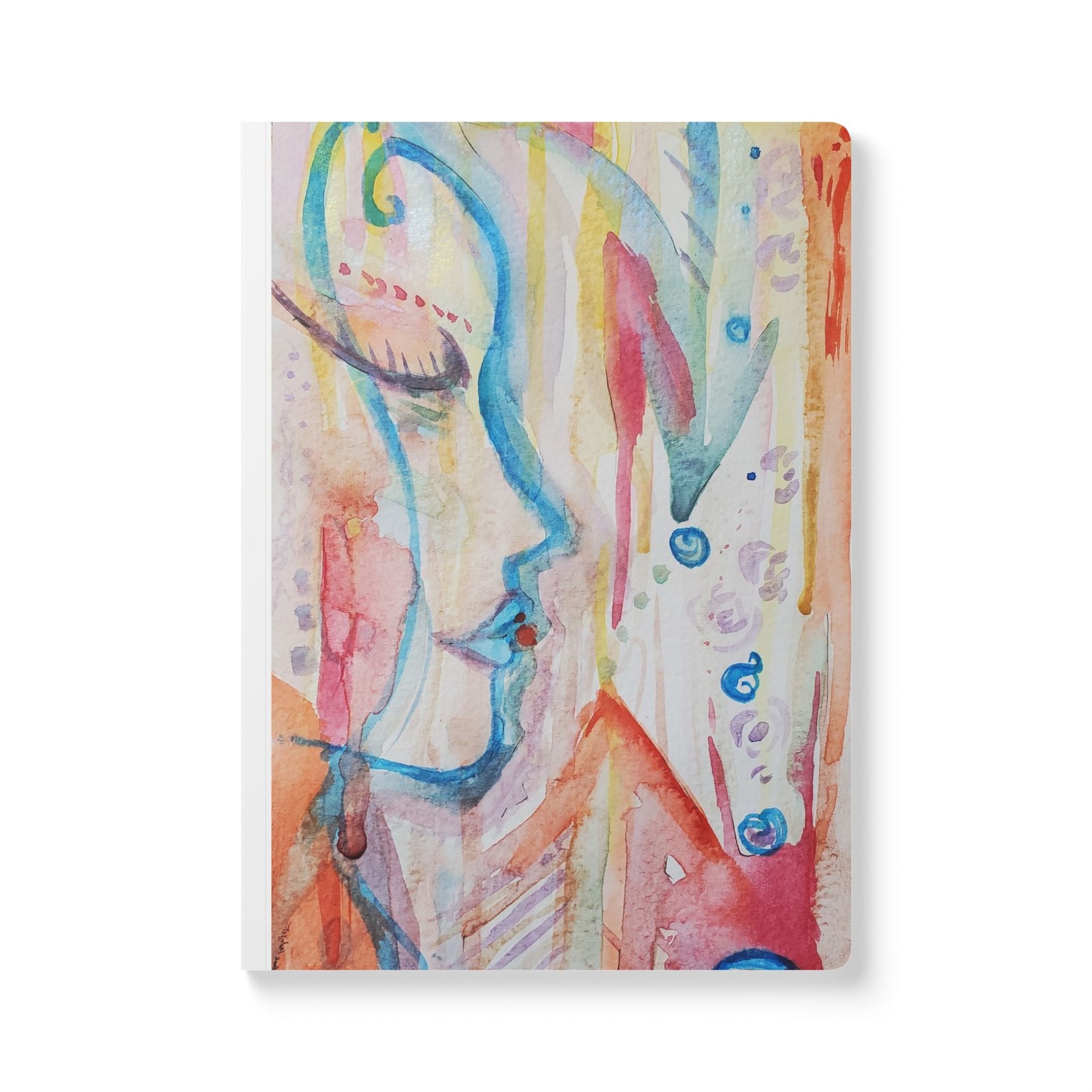 Self Love Watercolor Faces abstract art Journal | Softcover notebook