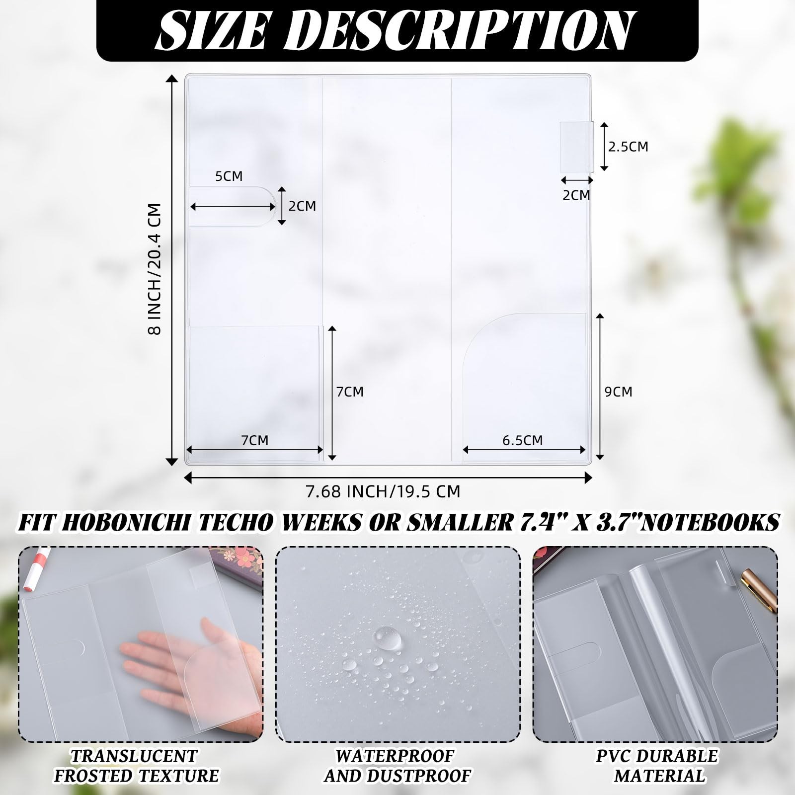 Tinlade 2 Pieces Clear Plastic Cover Compatible with Weeks, 8.03 Light Color