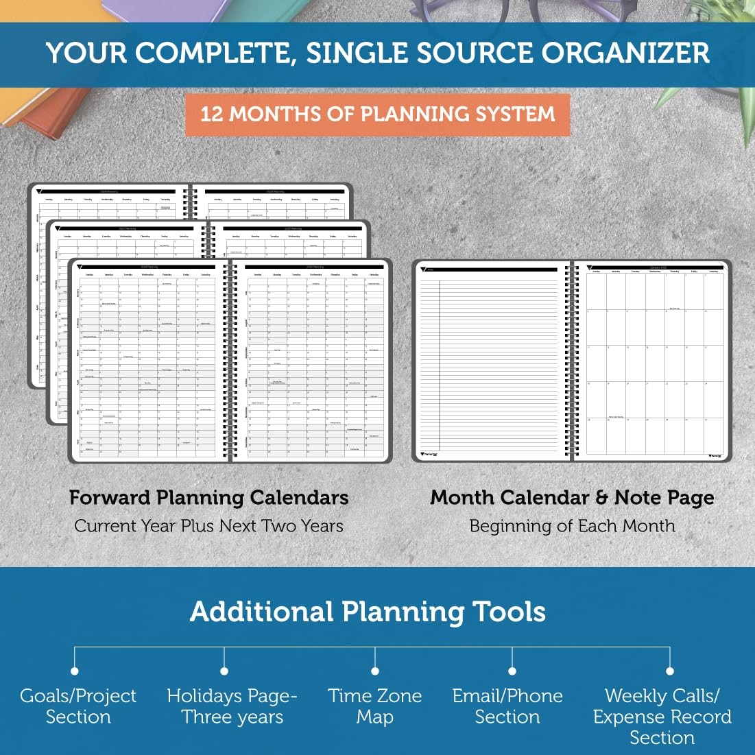 Planner Pad Spiral Bound January-December 2026/ Calendar Year 8 1/2″ x 11″ La…
