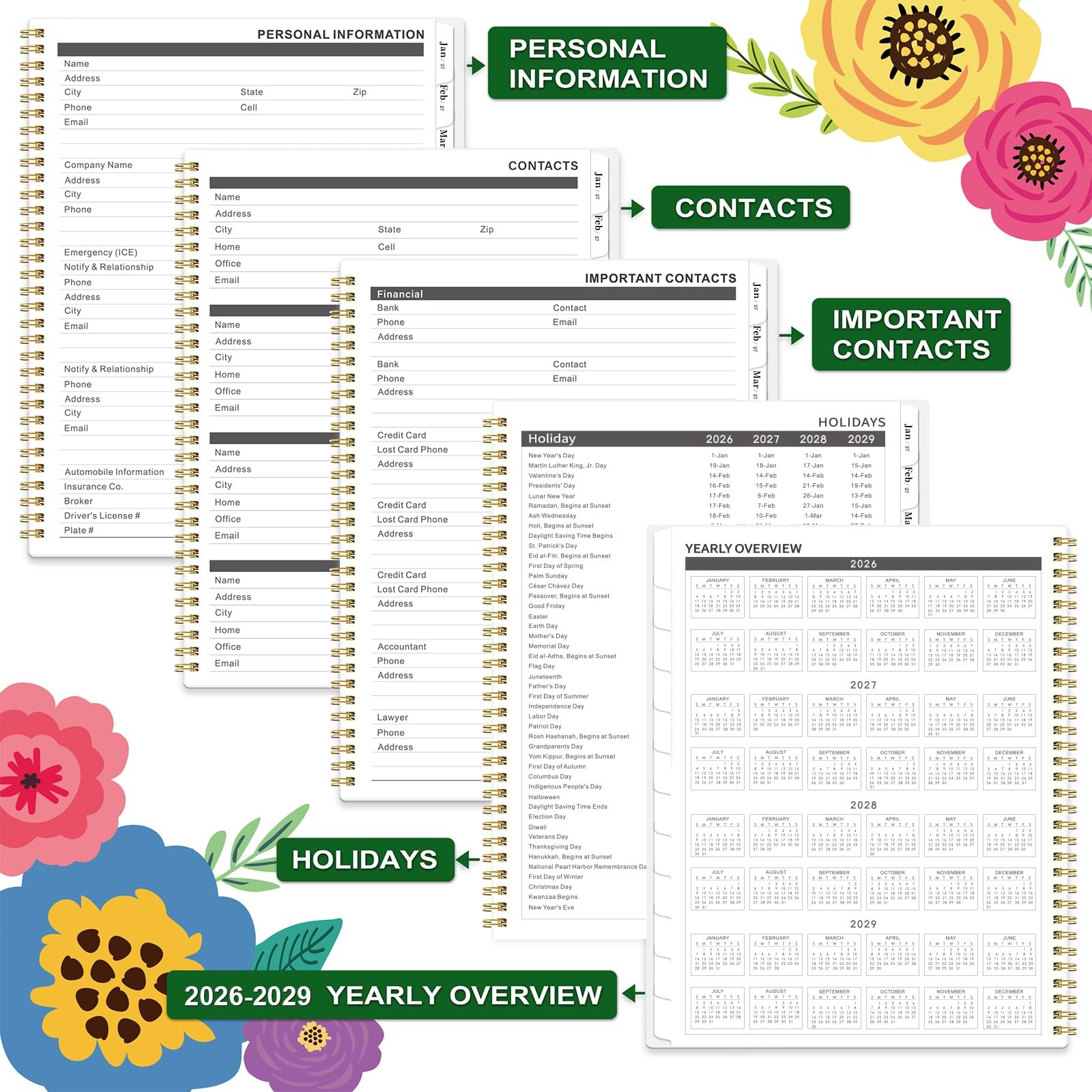 2026-2029 Monthly Planner – 3 Year Monthly Planner 2026-2029, Jul.2026 – Jun….