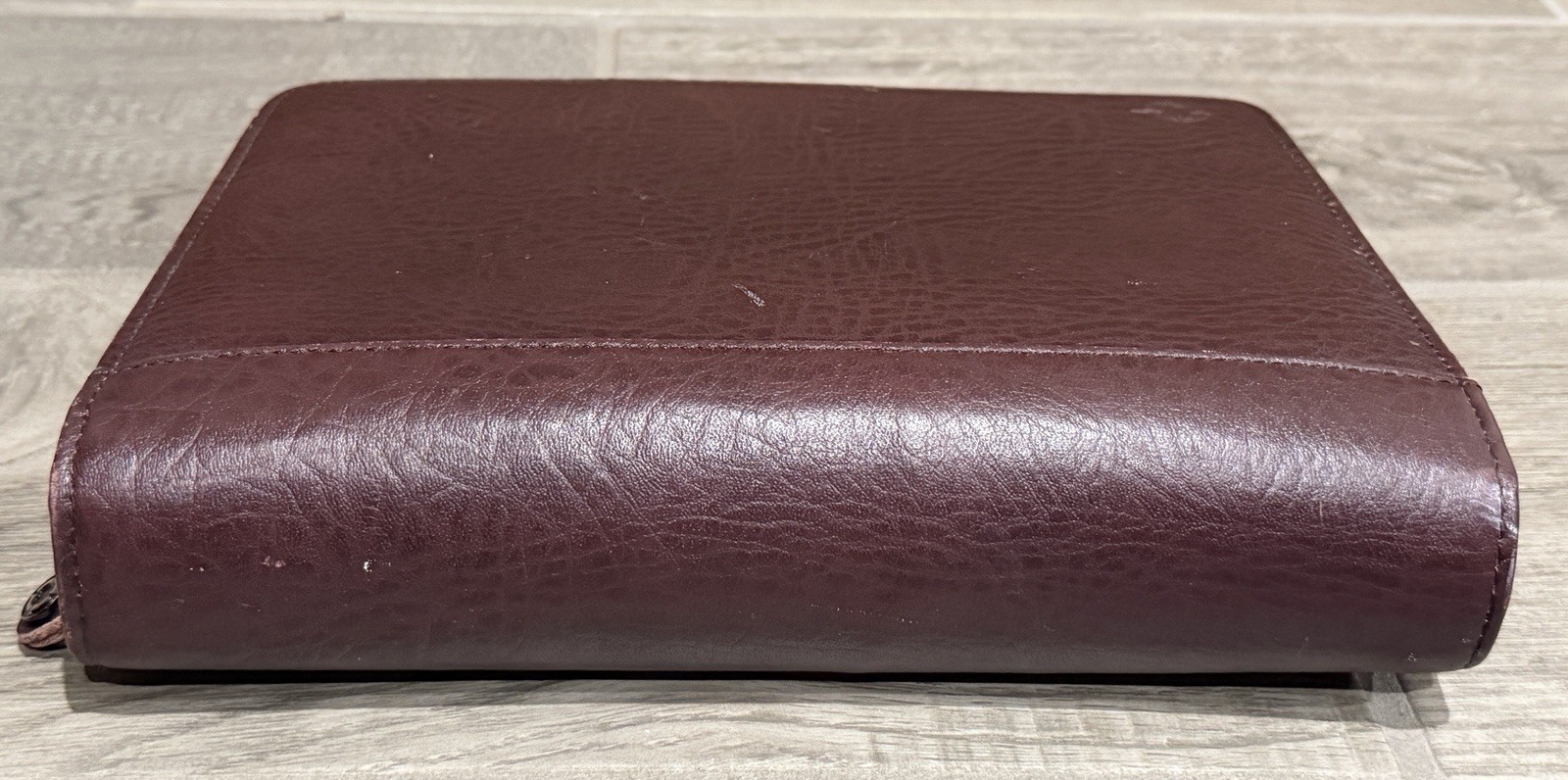 Franklin Covey Burgundy Leather Planner Organizer Binder 7 Ring Zip Around