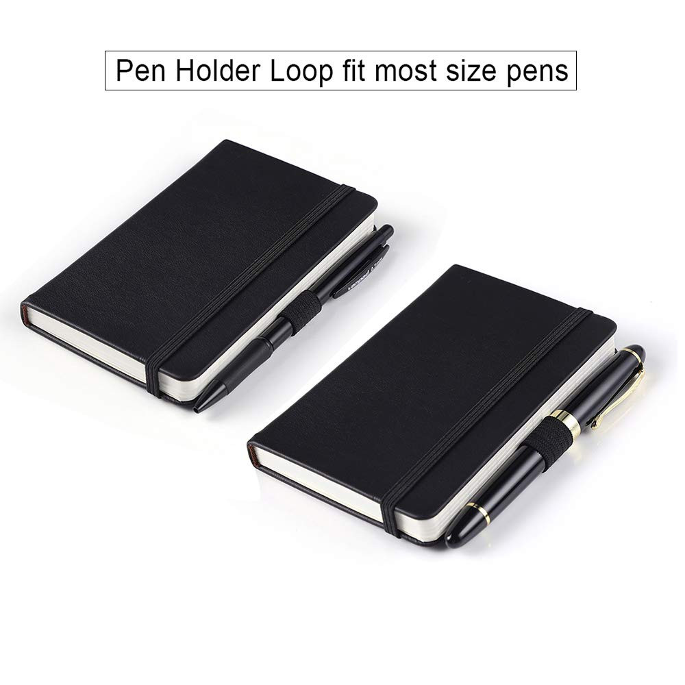 2 Pack Pocket Notebook 3×5.5” Leather Journal Ruled 144 Pages