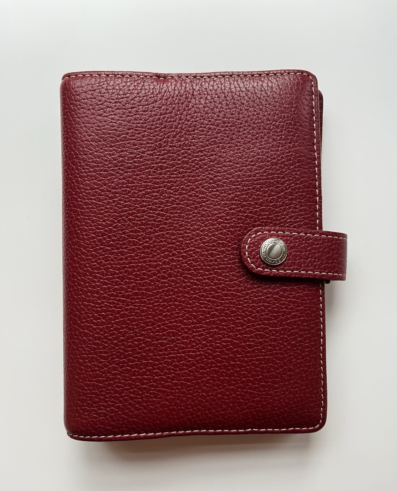 Vtg Y2K Coach Agenda Organizer 2 Toned Leather Red/ Caramel Mini6/ Pocket Size