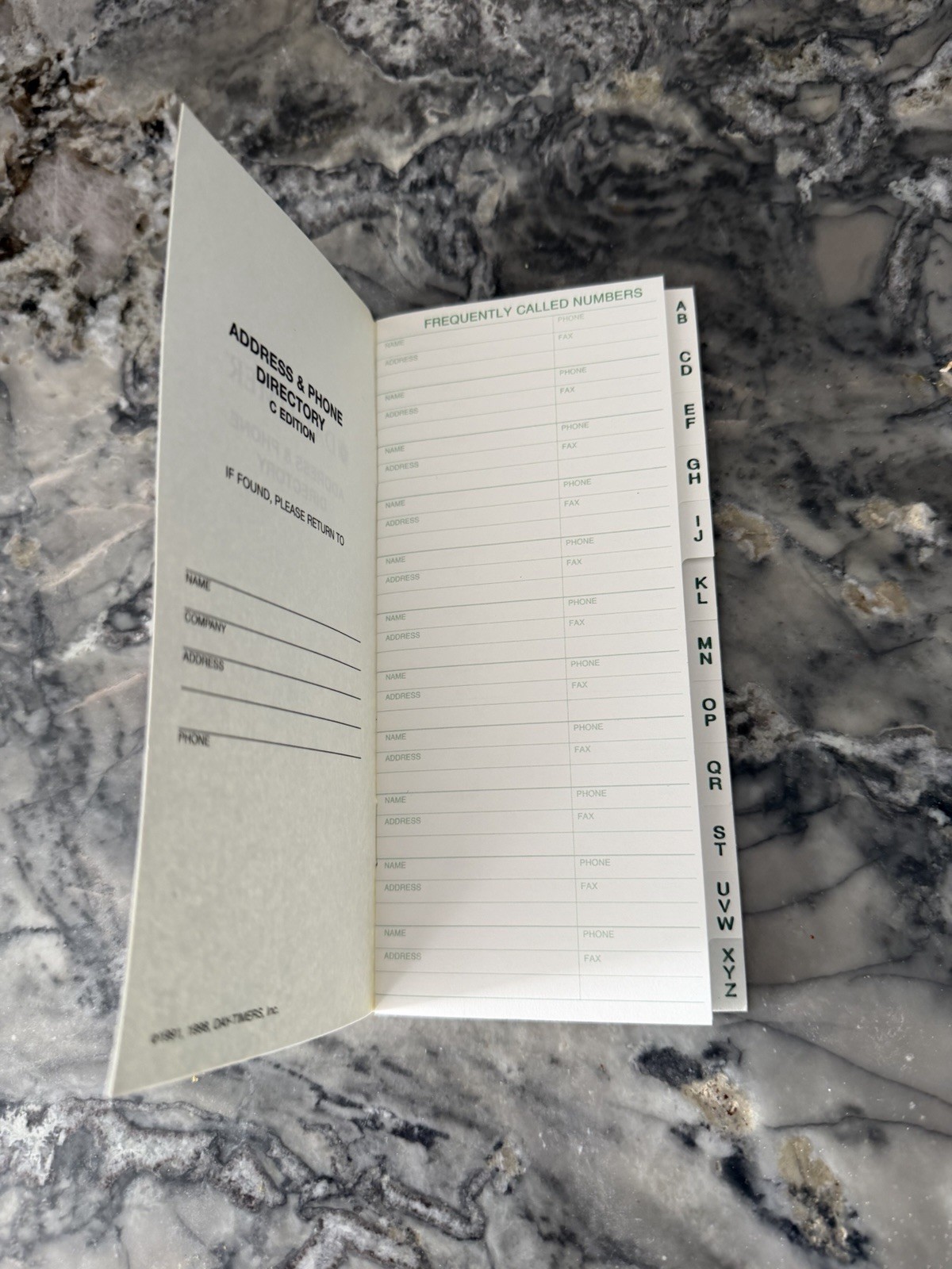 Day-Timer Pocket Address & Phone Directory, Stapled, 3 1/2″ x 6″, #98146
