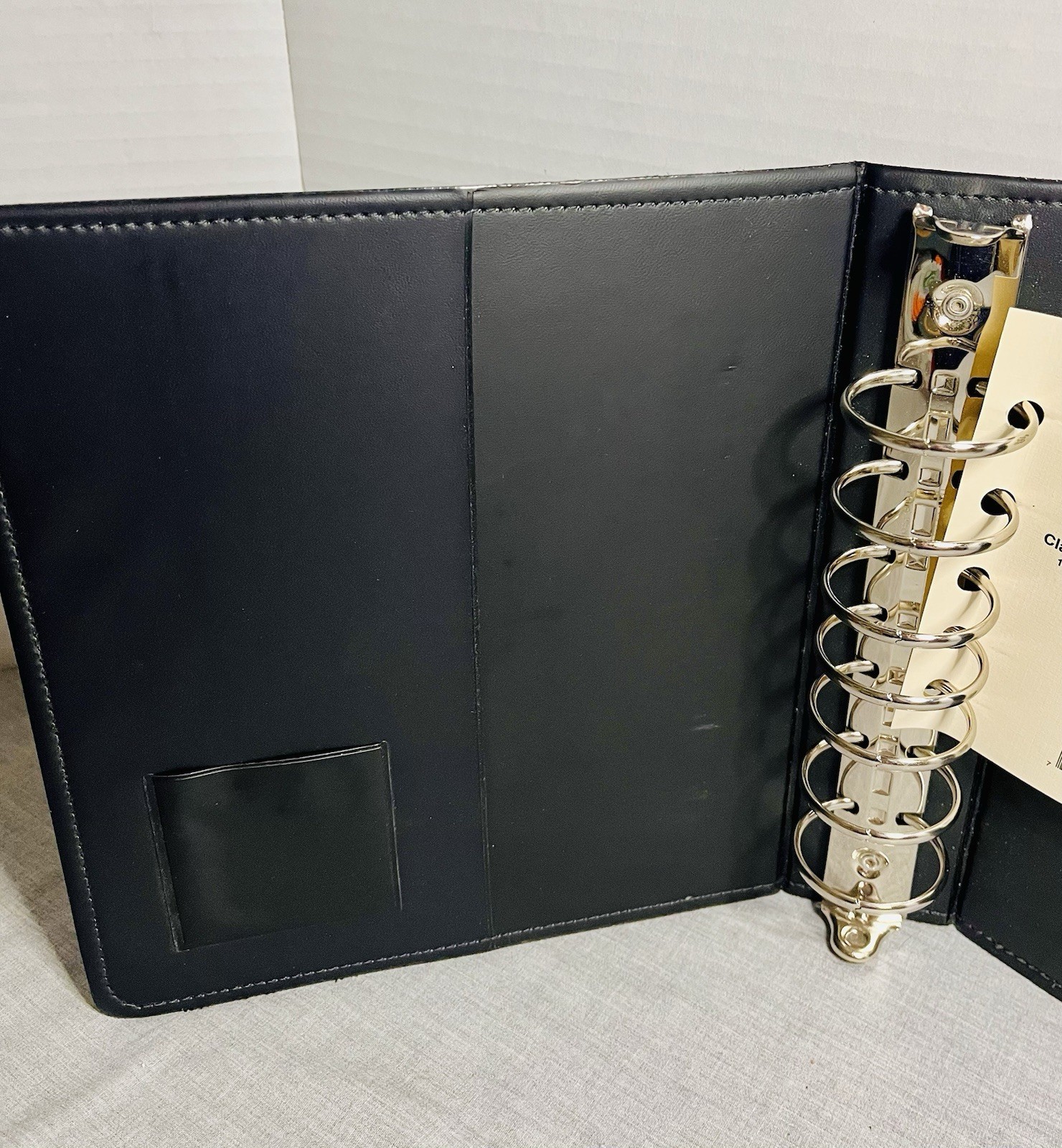 Franklin Covey Quest Classic Leather Open Binder Planner Black 7 Ring 1.5 x 11