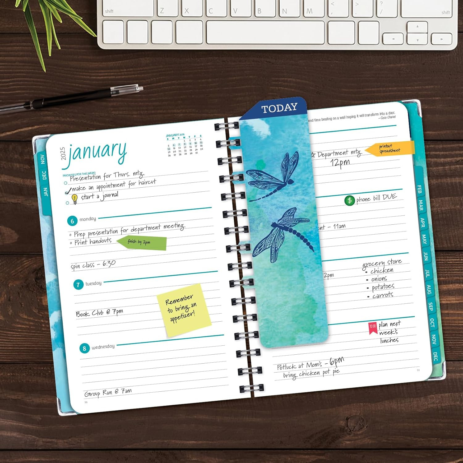 HARDCOVER 2025 Planner, 5.5″X8″: 14 Months (November 2024 – December 2025), Dail