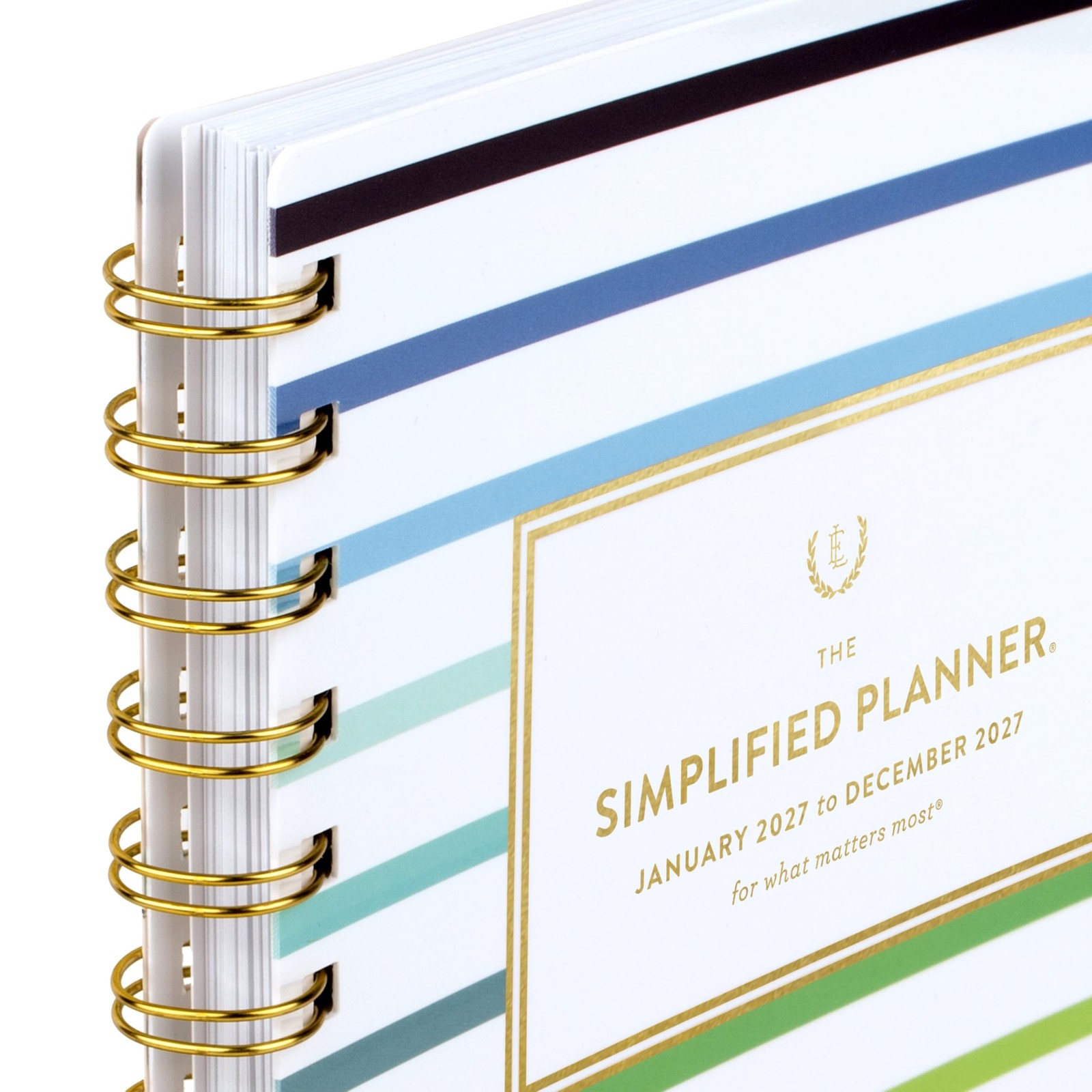 AT-A-GLANCE 2027 Planner, Simplified by Emily Ley, 5.5″ x 8.5″, Happy Stripe