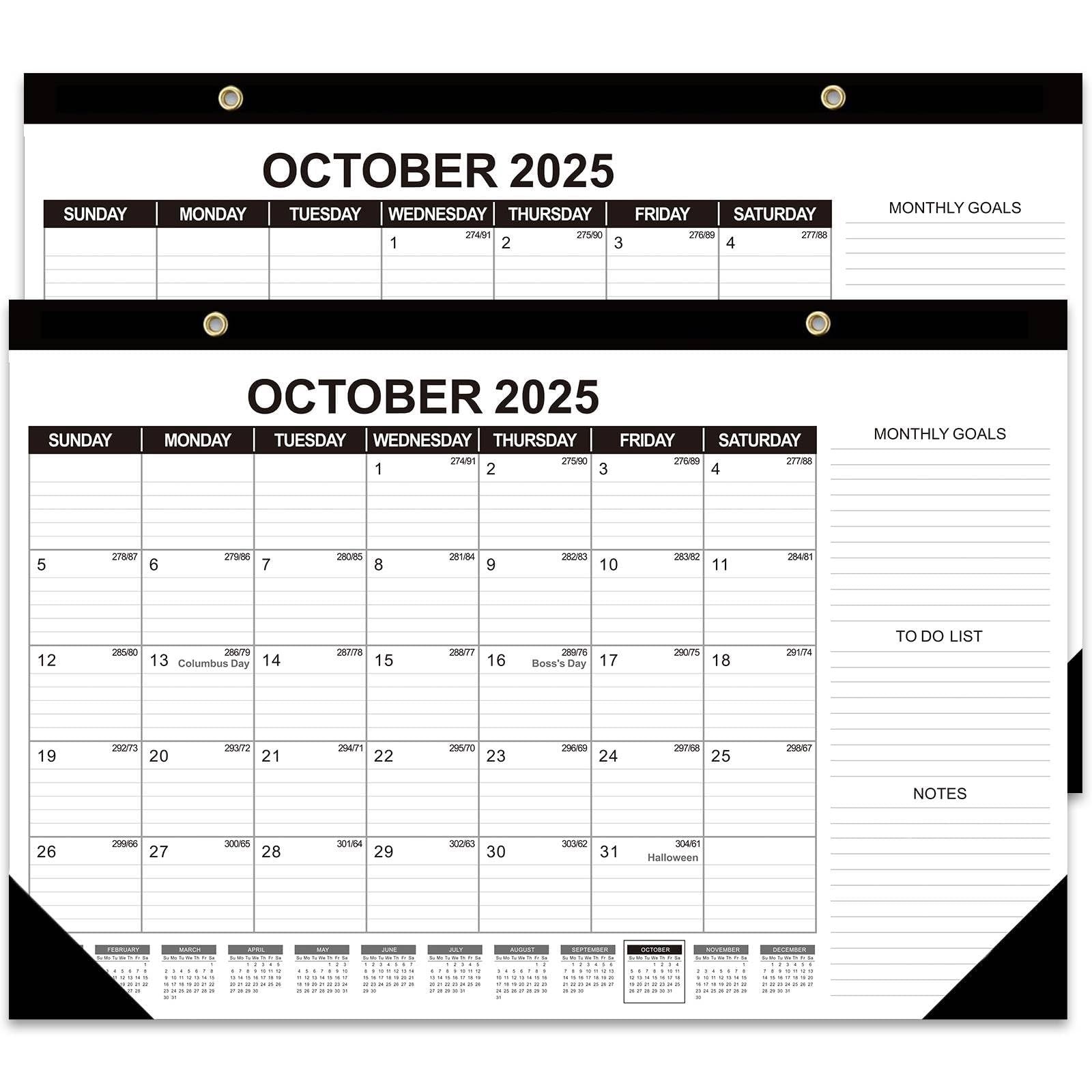 GuassLee Desk Calendar 2025, 2 Packs, 19 Months 17″ × 11.5″ 2 pack