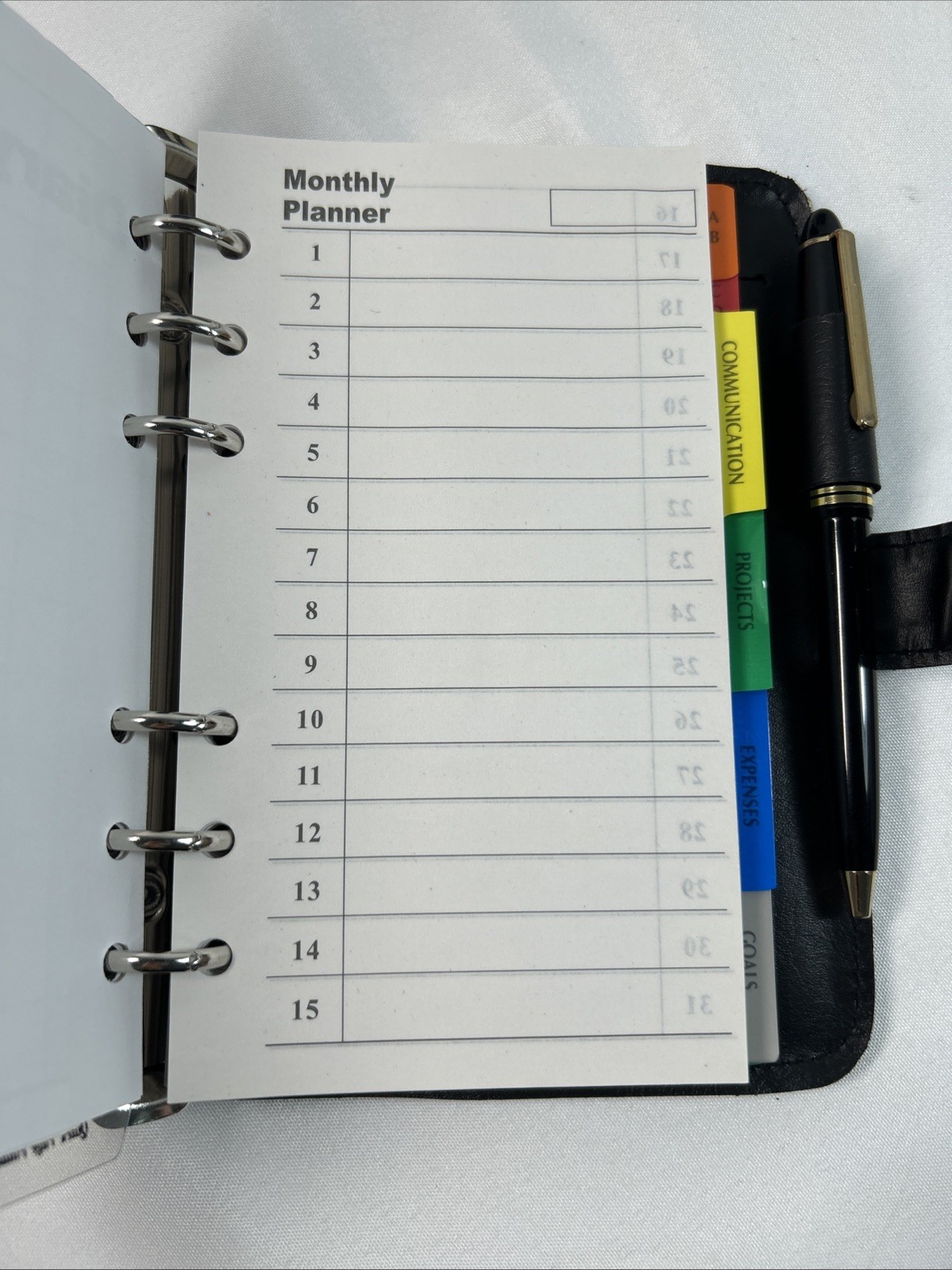 Black Business Leather Personal Calculator Organizer Folder Memo