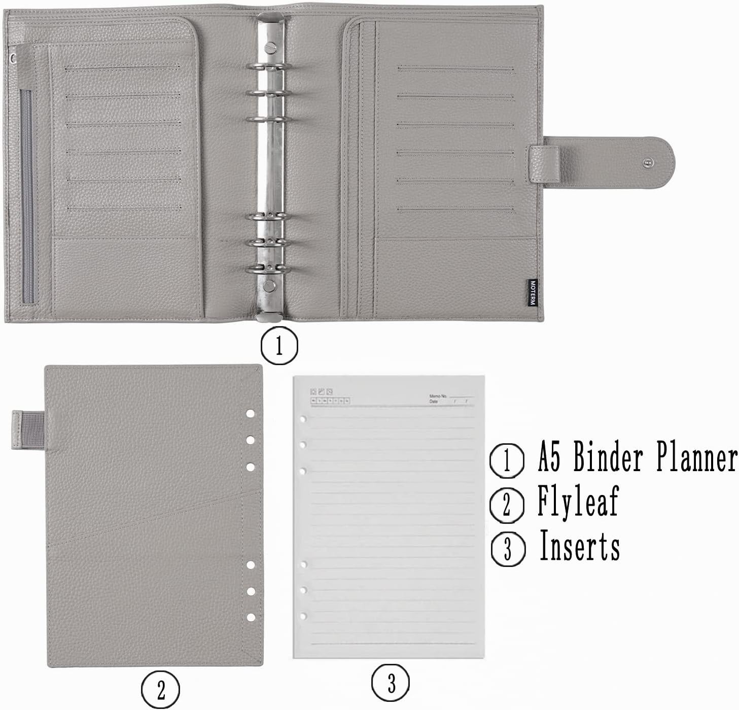 Elegant A5 Leather Planner – 30mm Rings & Multiple Card Slots for Professionals