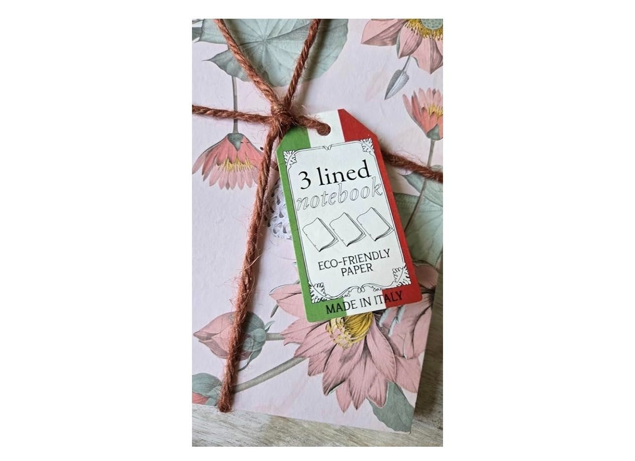 NEW! SET Alfabet Journals Handmade Italy Floral Design NOT LINED 48 PAGES
