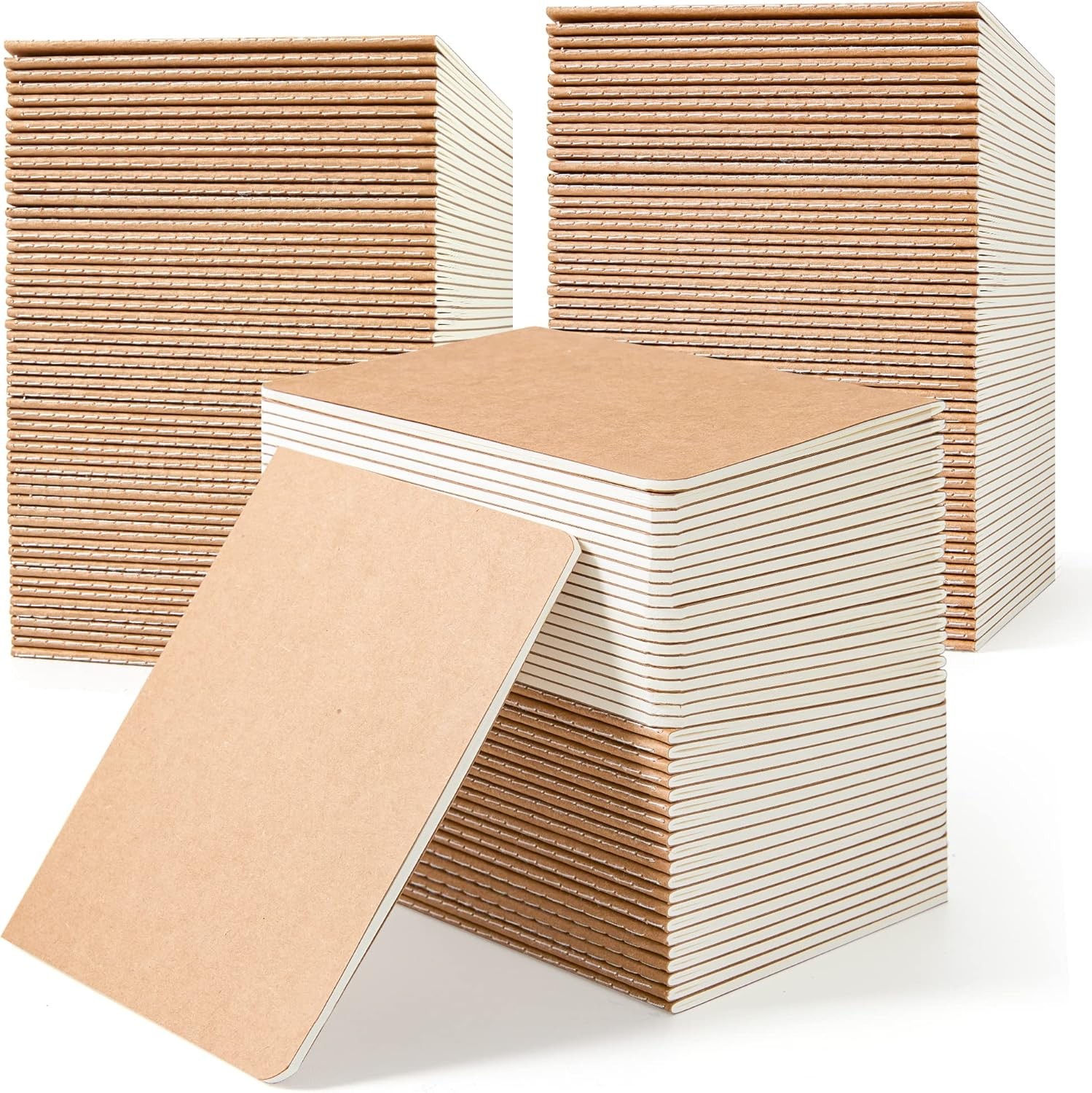feela 170 Pack Blank Kraft Notebooks, Unlined Sketchbook Mini Cute Note Pad for