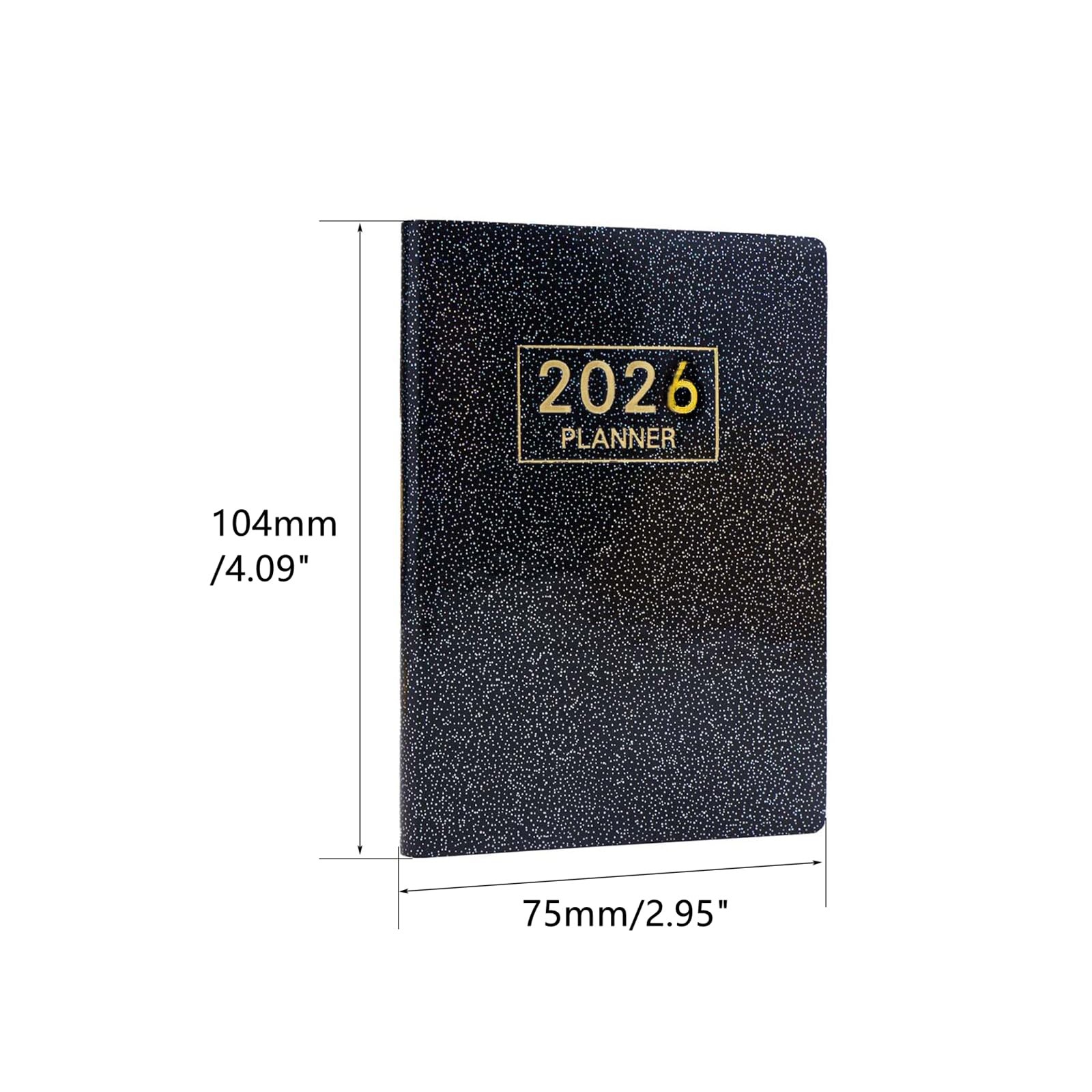 Mogoostry 2026 Pocket Planner Mini Weekly Planners 3 x 4 Starlight Black Leat…