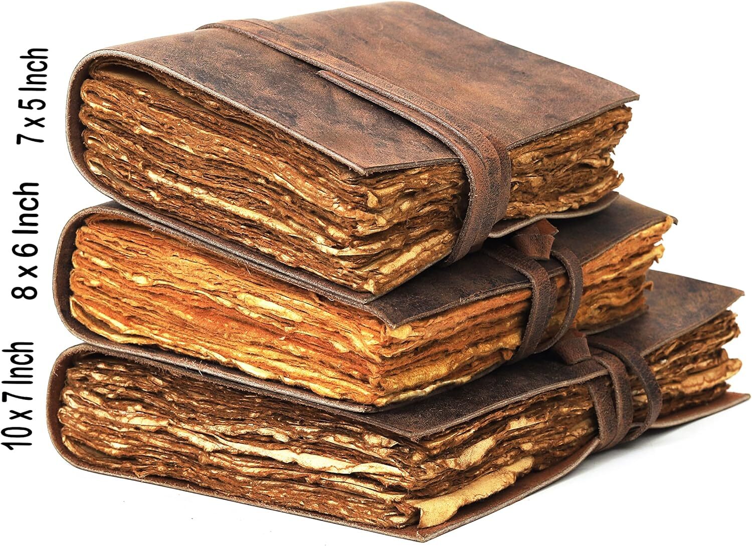 CLA Journal, Vintage Leather Journal, Handmade Deckle Edge Paper Journal, Leathe