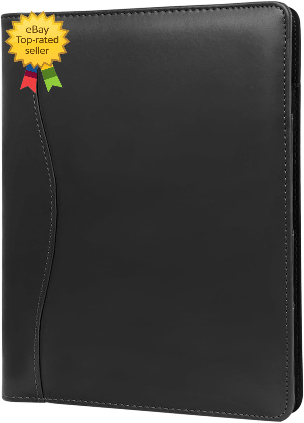 Leather Portfolio Binder 5 X 8 A5 Soft Padfolio Business Document Organizer Blac