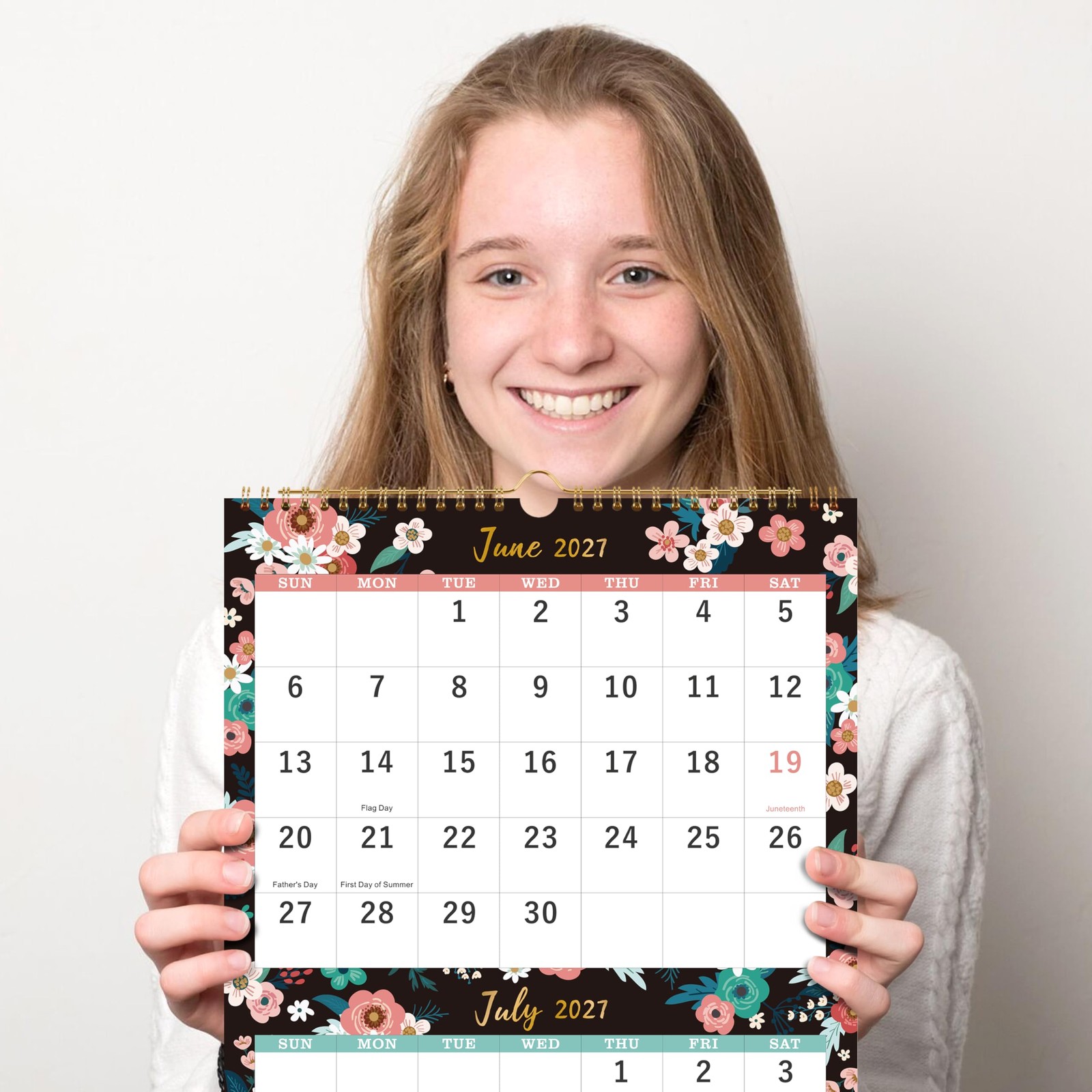 2027 Wall Calendar – 3-Month Display Vertical Calendar, 2027 11″ x 26″, Black