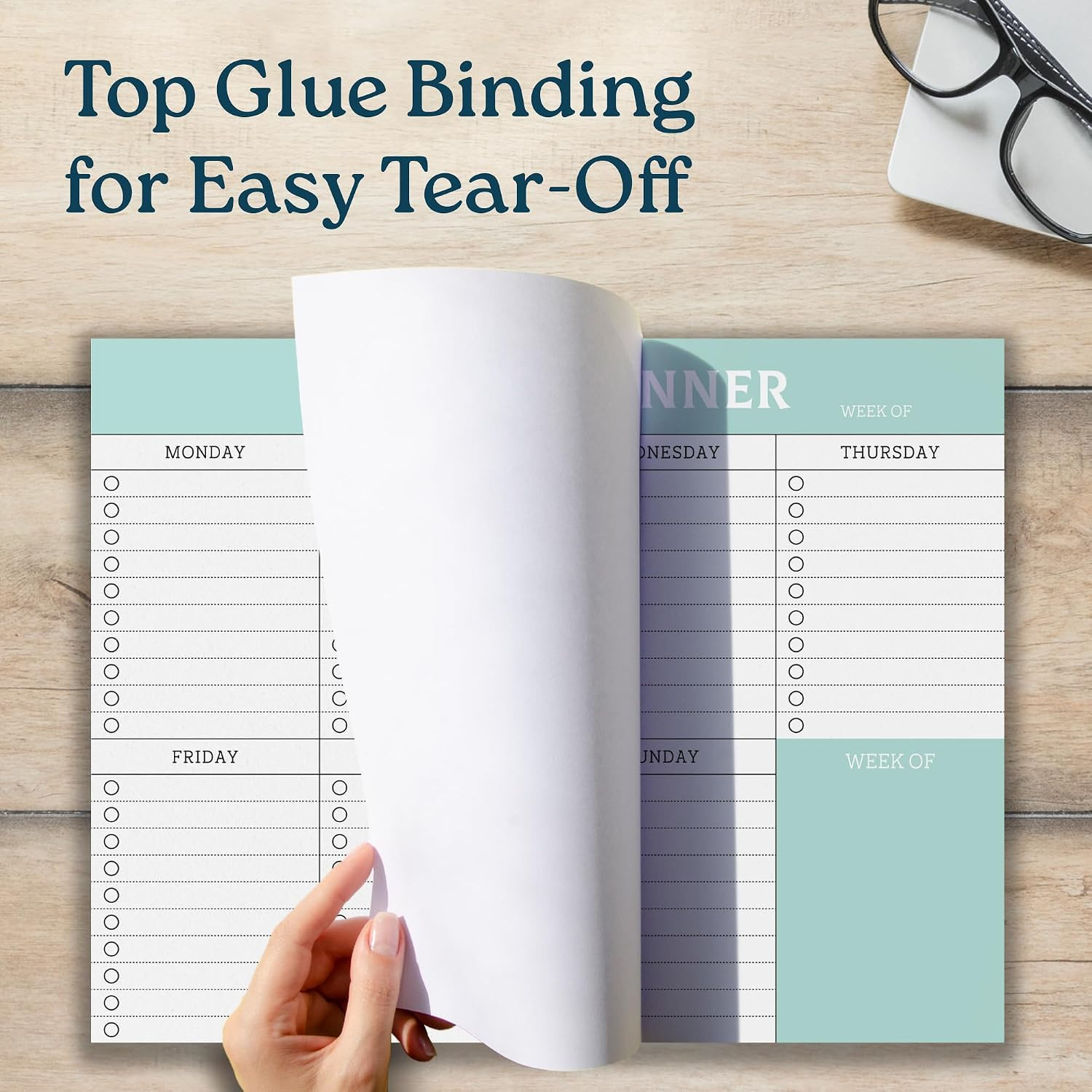 Large Weekly Planning Pad and Matching Notepad, 52 Letter Size Tear-Off Sheets