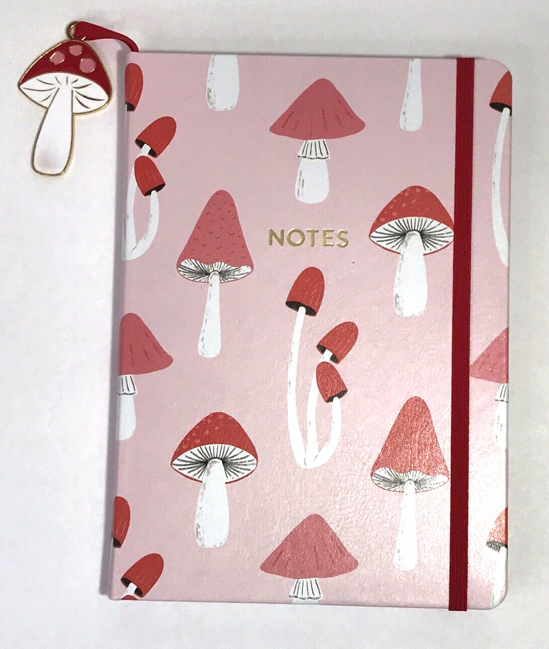 Eccolo Gooseberry Moon Mushrooms Lined Journal Notebook Bookmark Elastic Band
