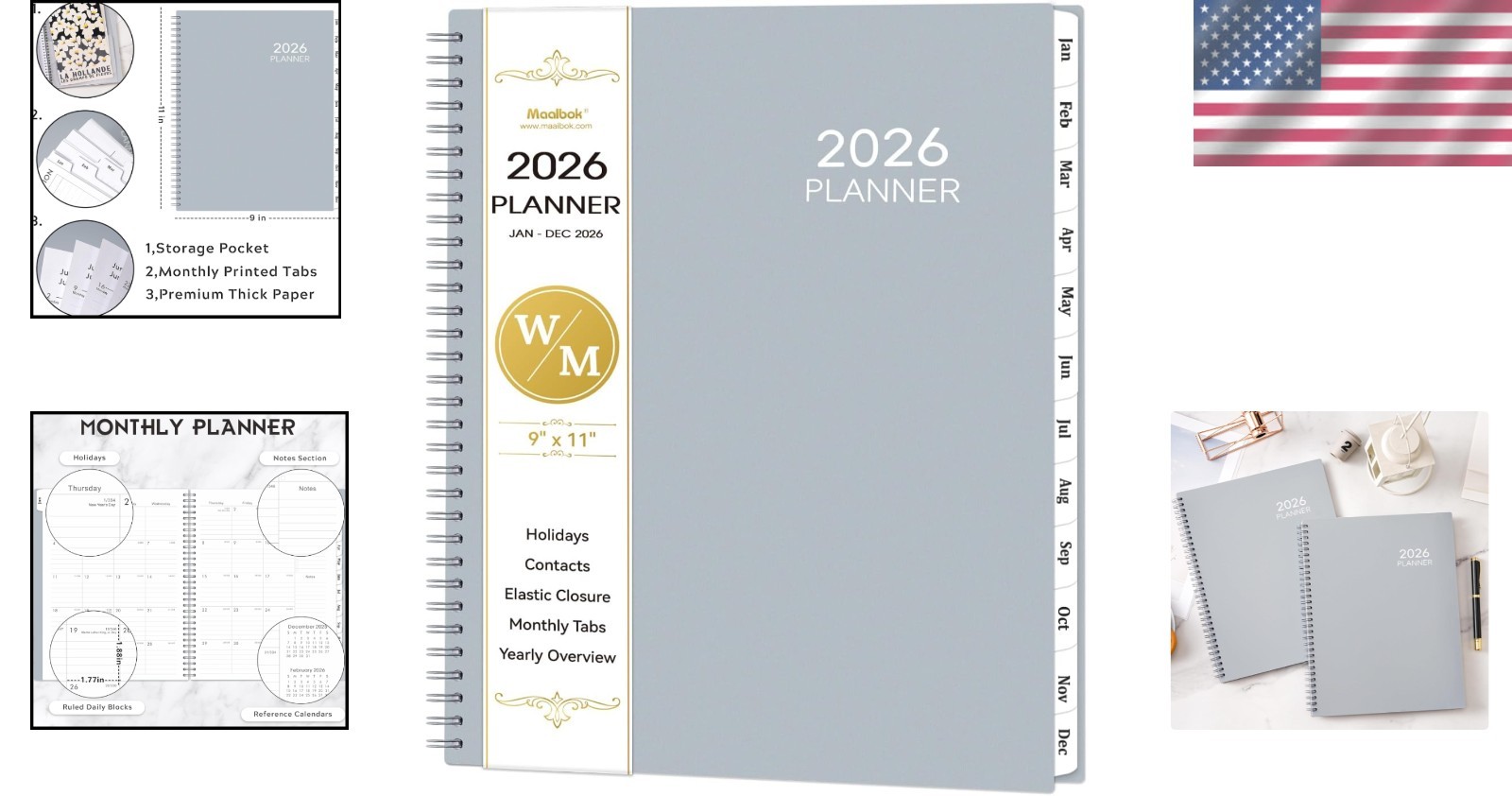 Comprehensive 2026 Planner: Large 9″ x 11″ Weekly, Monthly & Goal Setting Pages