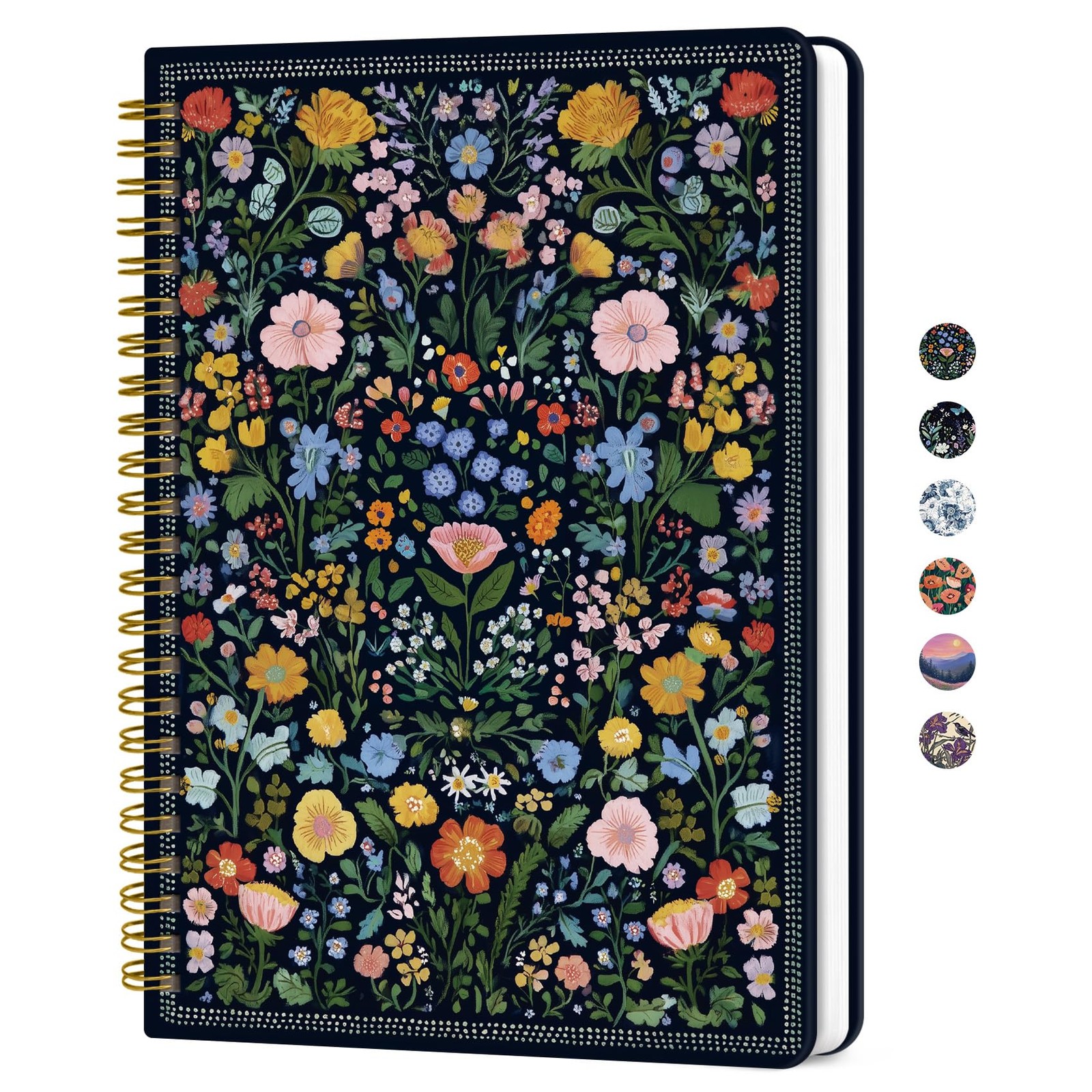 ZOTIA Lined Spiral Journal for Women, A5 Hardcover Pretty A-Garden of Whimsy