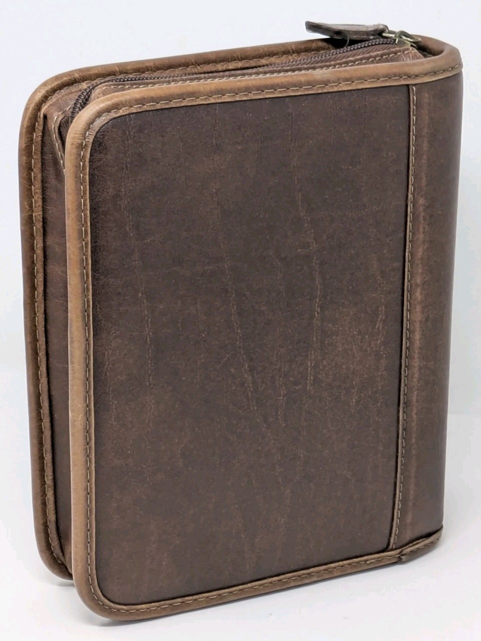 Franklin Covey Classic Planner 7 Ring Zip Binder Brown Faux Leather