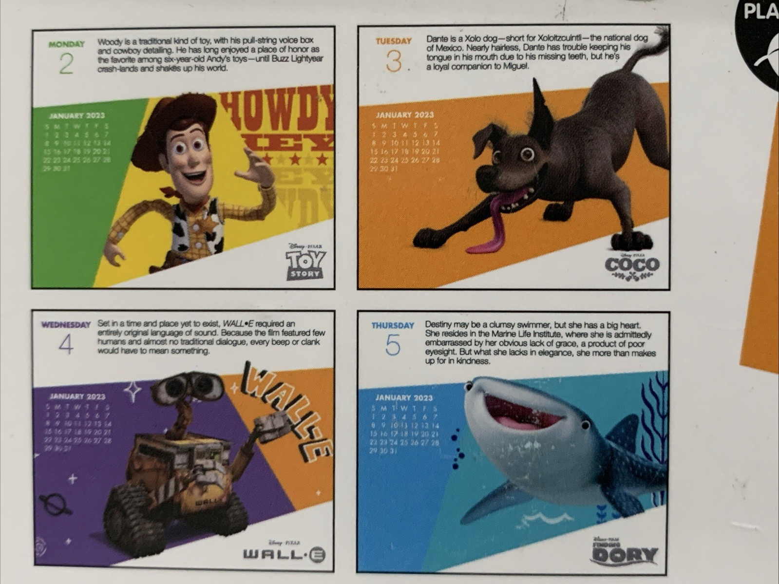 DateWorks 2023 Disney Pixar Day-at-a-Time Box Calendar