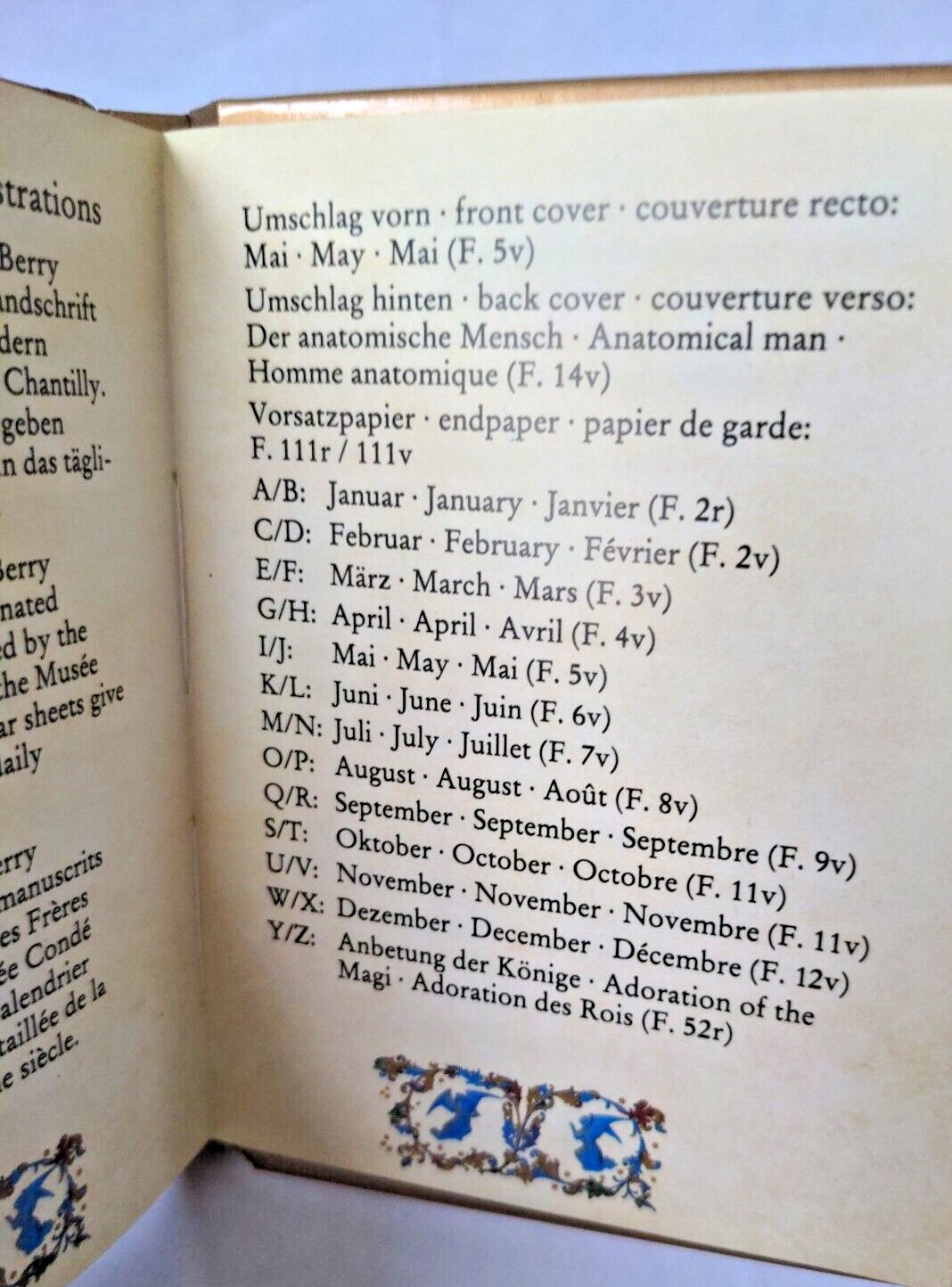 Coppenrath Verlag Très Riches Heures Illuminated Manuscript Address Book 1994