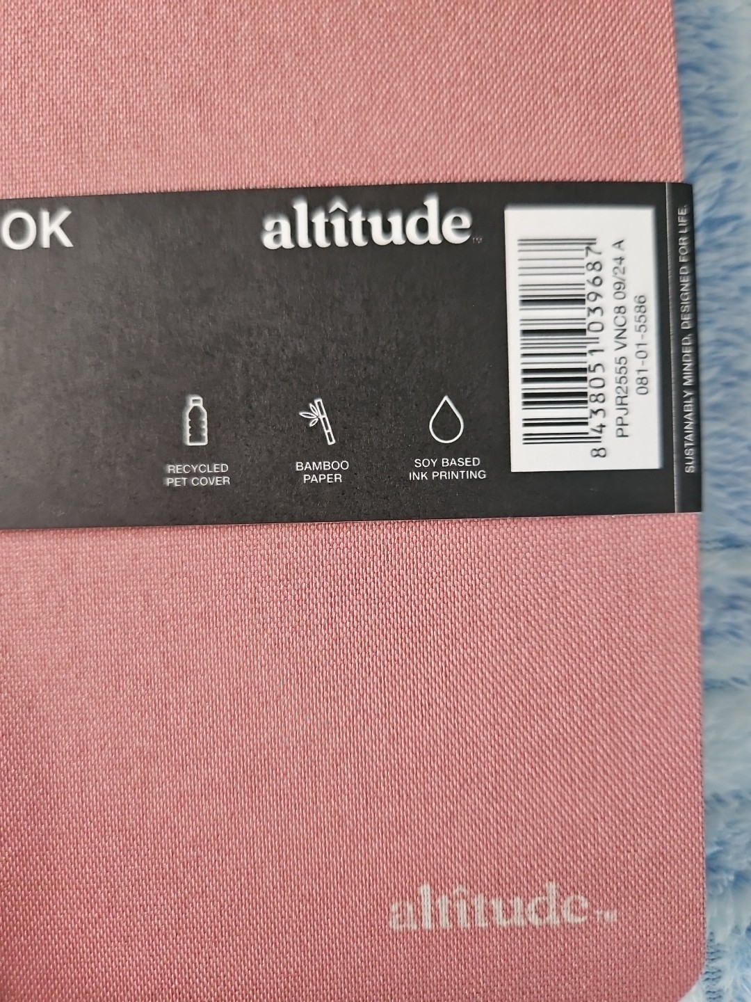 Altitude Split Wire Notebook Rose Gold Mauve Bamboo Paper Recycled Soy Based Ink